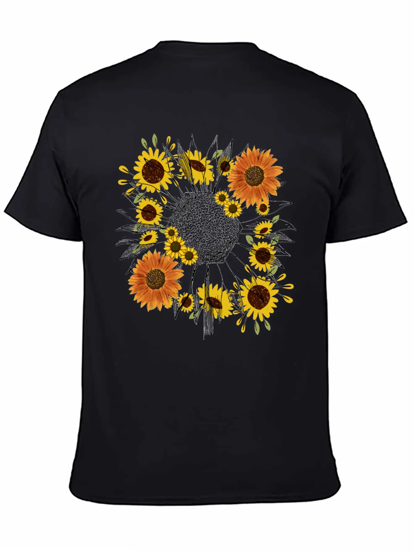 Little Aesthetic Sunflower Unisex Short Sleeve Soft Cotton T-Shirt – Casual Everyday Wear