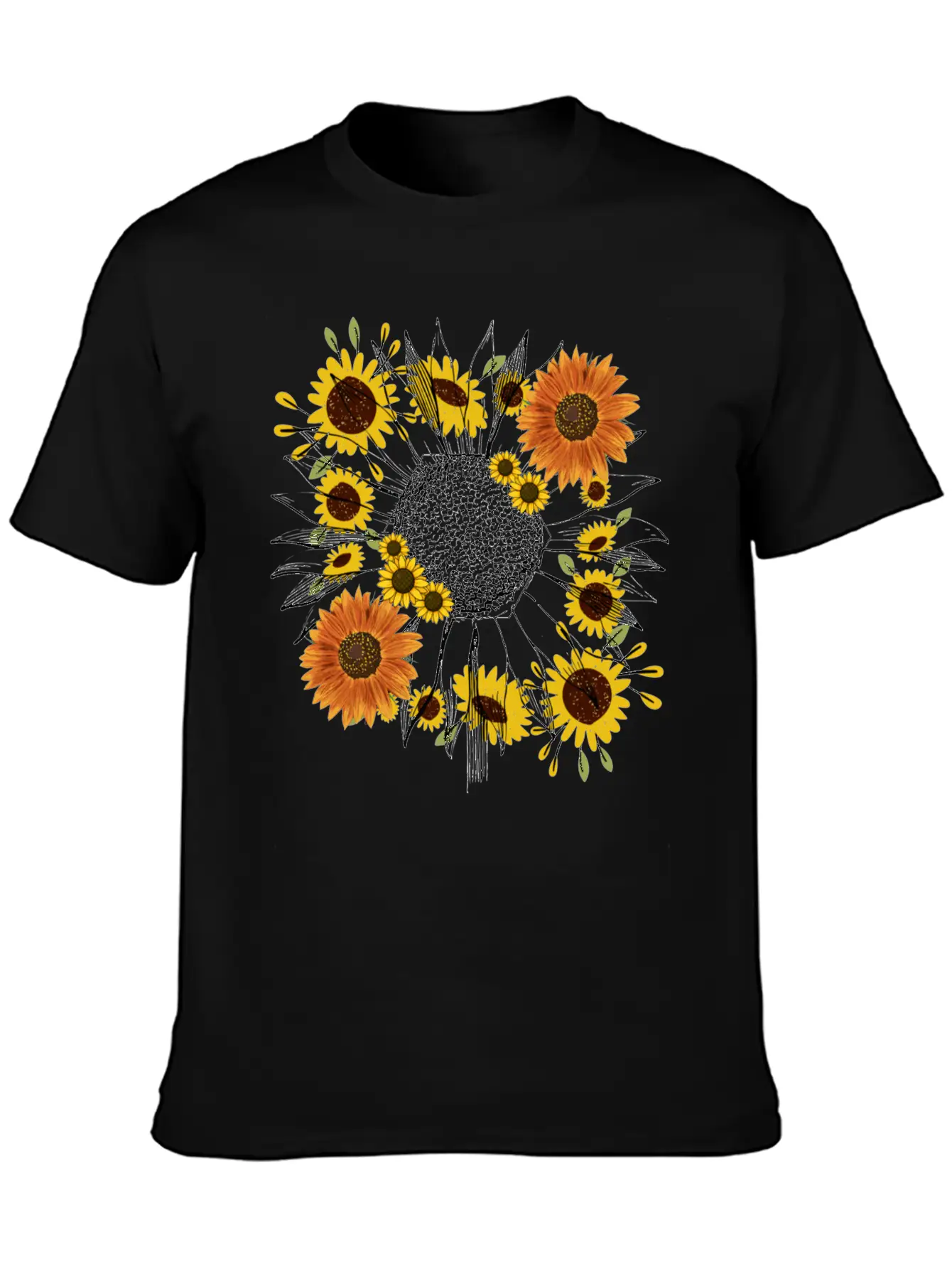 Little Aesthetic Sunflower Unisex Short Sleeve Soft Cotton T-Shirt – Casual Everyday Wear