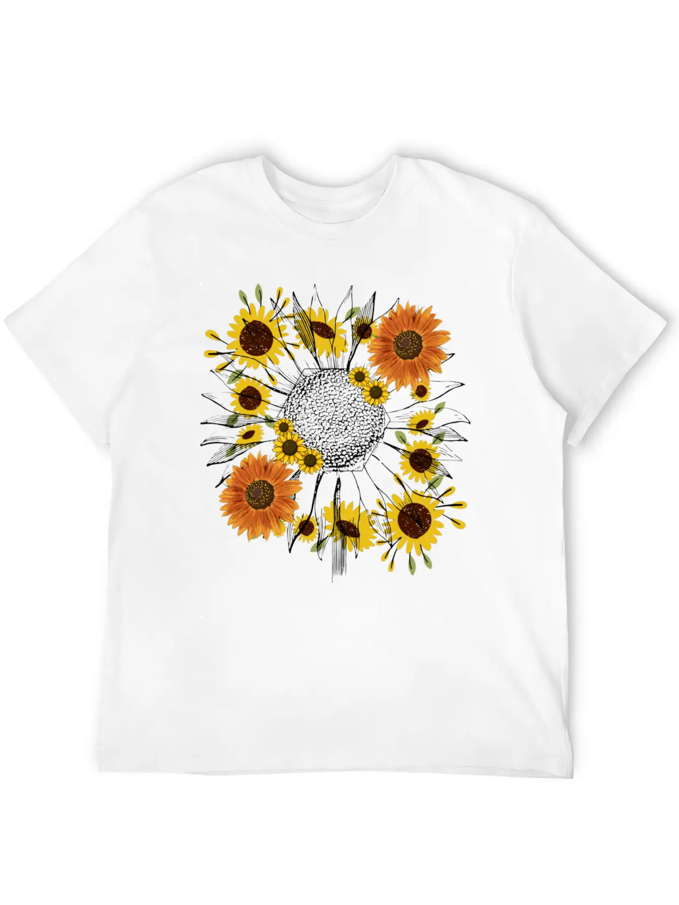 Little Aesthetic Sunflower Unisex Short Sleeve Soft Cotton T-Shirt – Casual Everyday Wear