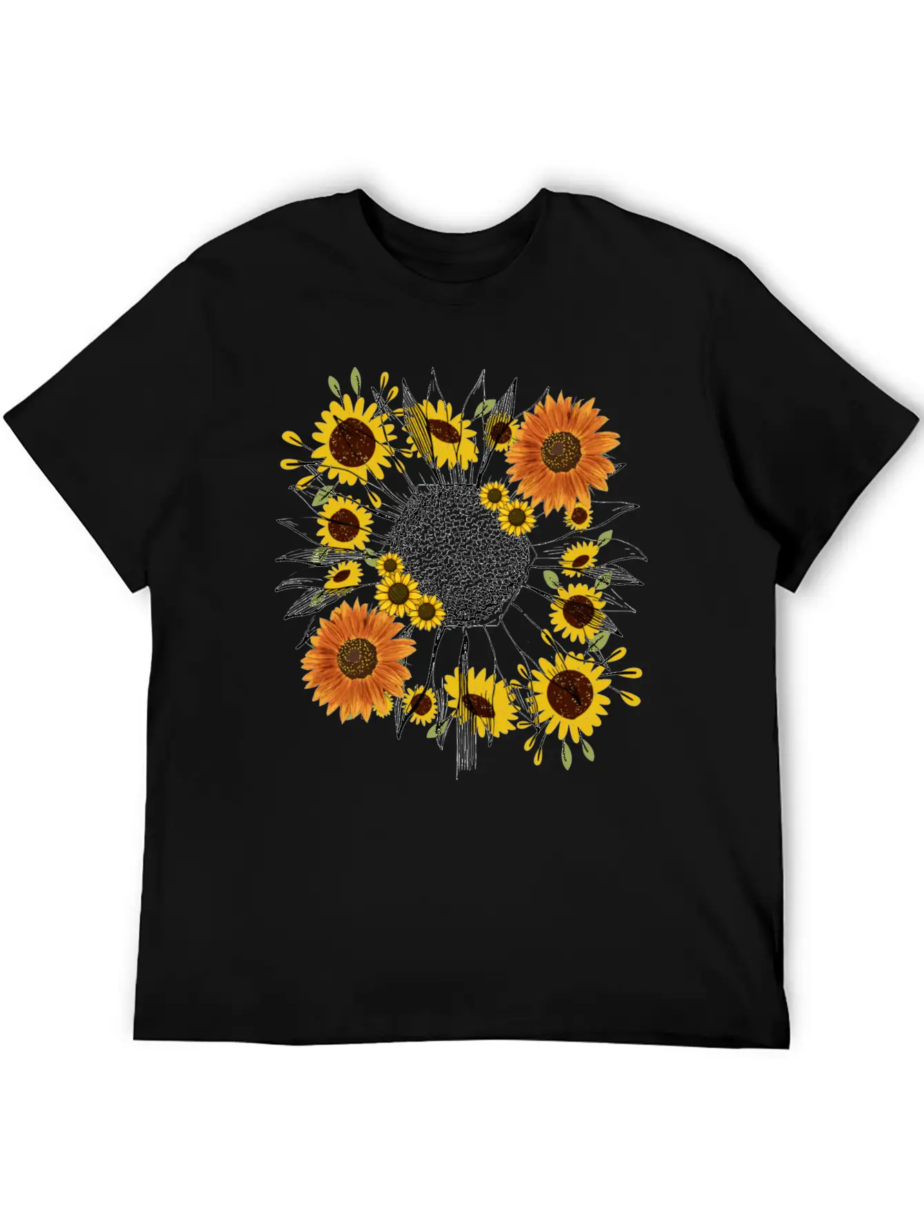 Little Aesthetic Sunflower Unisex Short Sleeve Soft Cotton T-Shirt – Casual Everyday Wear