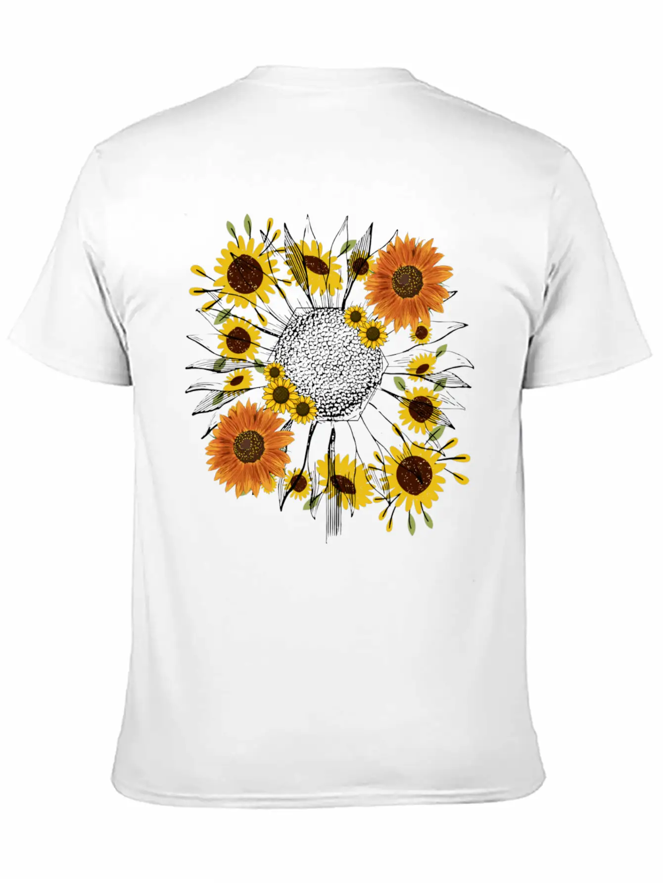 Little Aesthetic Sunflower Unisex Short Sleeve Soft Cotton T-Shirt – Casual Everyday Wear