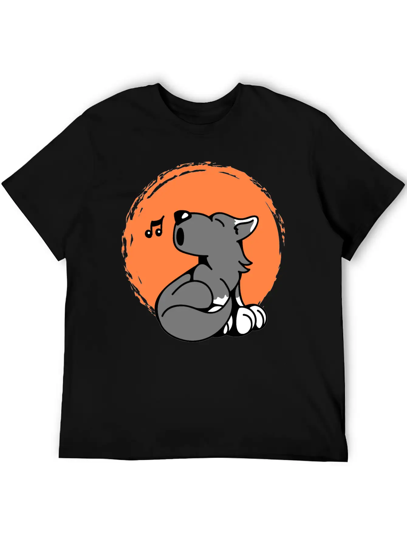 Little Wolf Howls At The Moon Stylish Everyday T-Shirt – Unisex Basic Cotton Tee