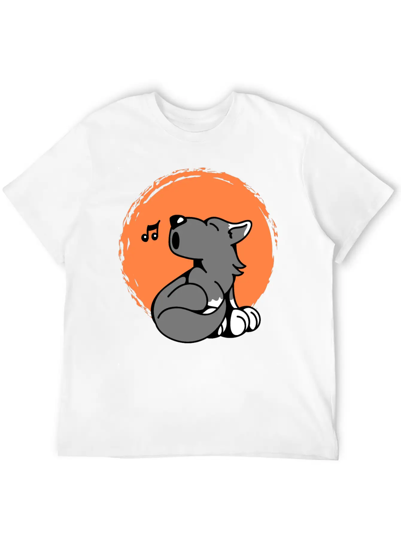 Little Wolf Howls At The Moon Stylish Everyday T-Shirt – Unisex Basic Cotton Tee
