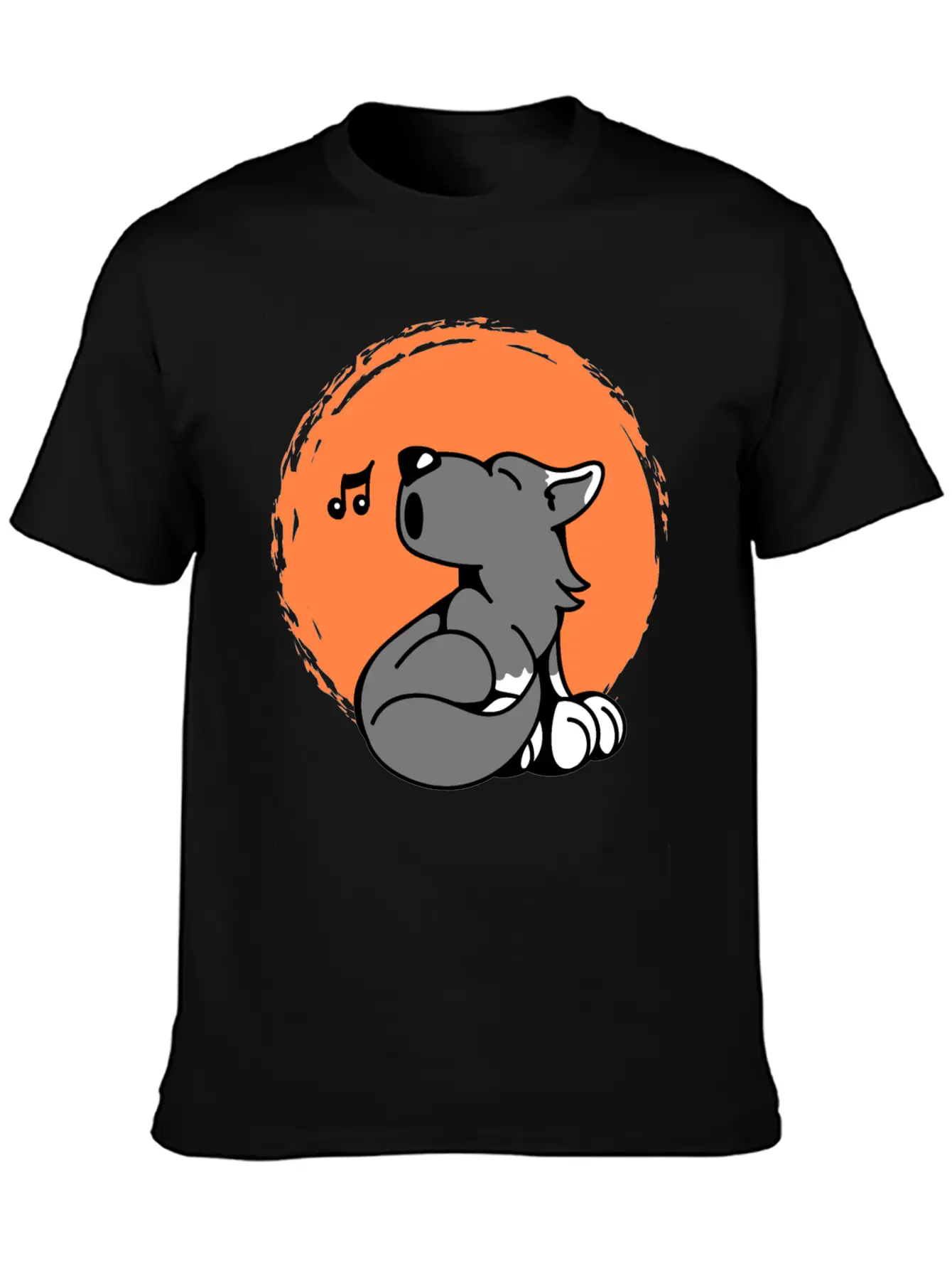 Little Wolf Howls At The Moon Stylish Everyday T-Shirt – Unisex Basic Cotton Tee