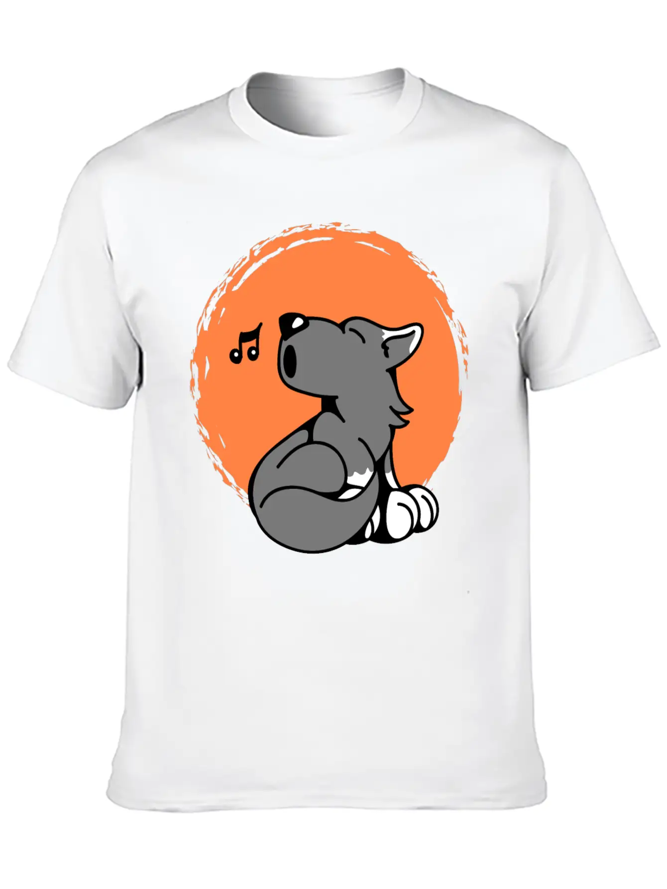 Little Wolf Howls At The Moon Stylish Everyday T-Shirt – Unisex Basic Cotton Tee