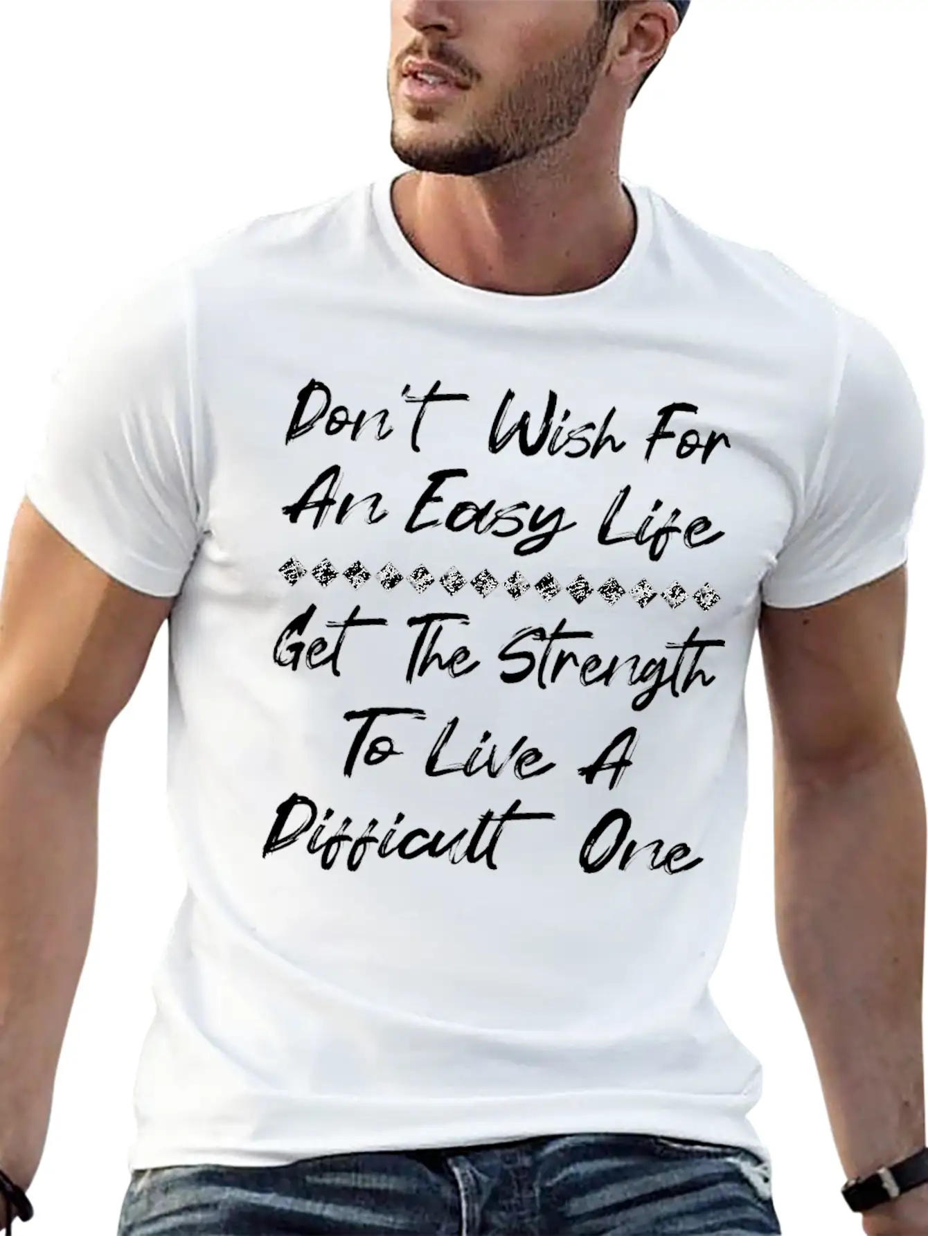 Live A Difficult Life Positive Affirmation Shirt Comfortable Minimalist Graphic Tee – Summer Style Essential