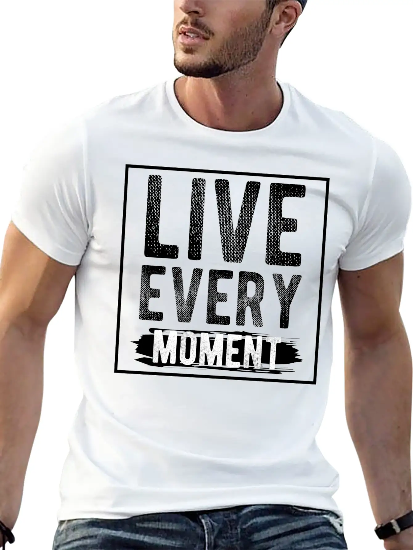 Live Every Moment Basic Graphic T-Shirt – Daily Comfort In Soft Cotton