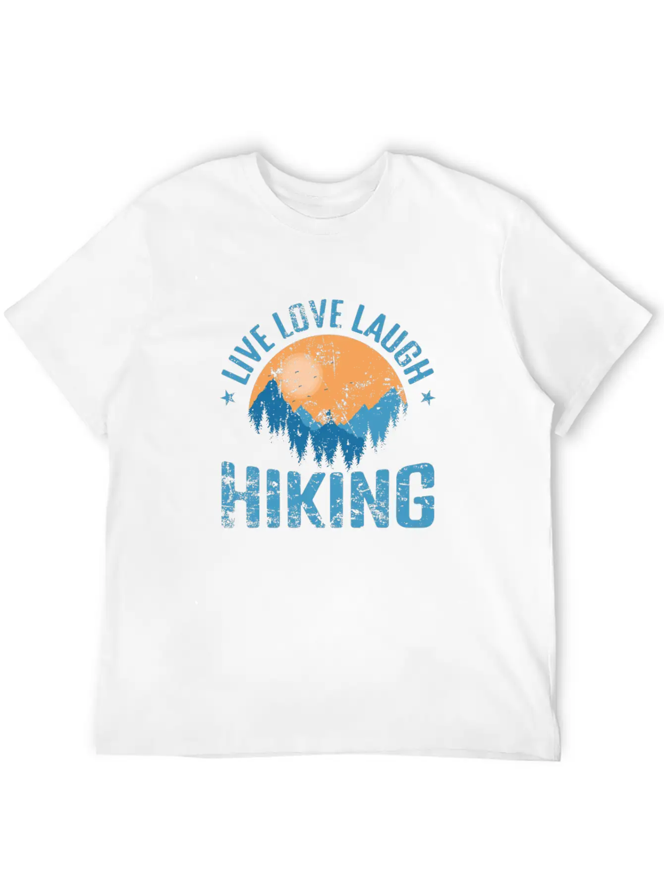 Live Love Laugh Hiking Outdoor Hobby Unisex Short Sleeve Soft Cotton T-Shirt – Casual Everyday Wear