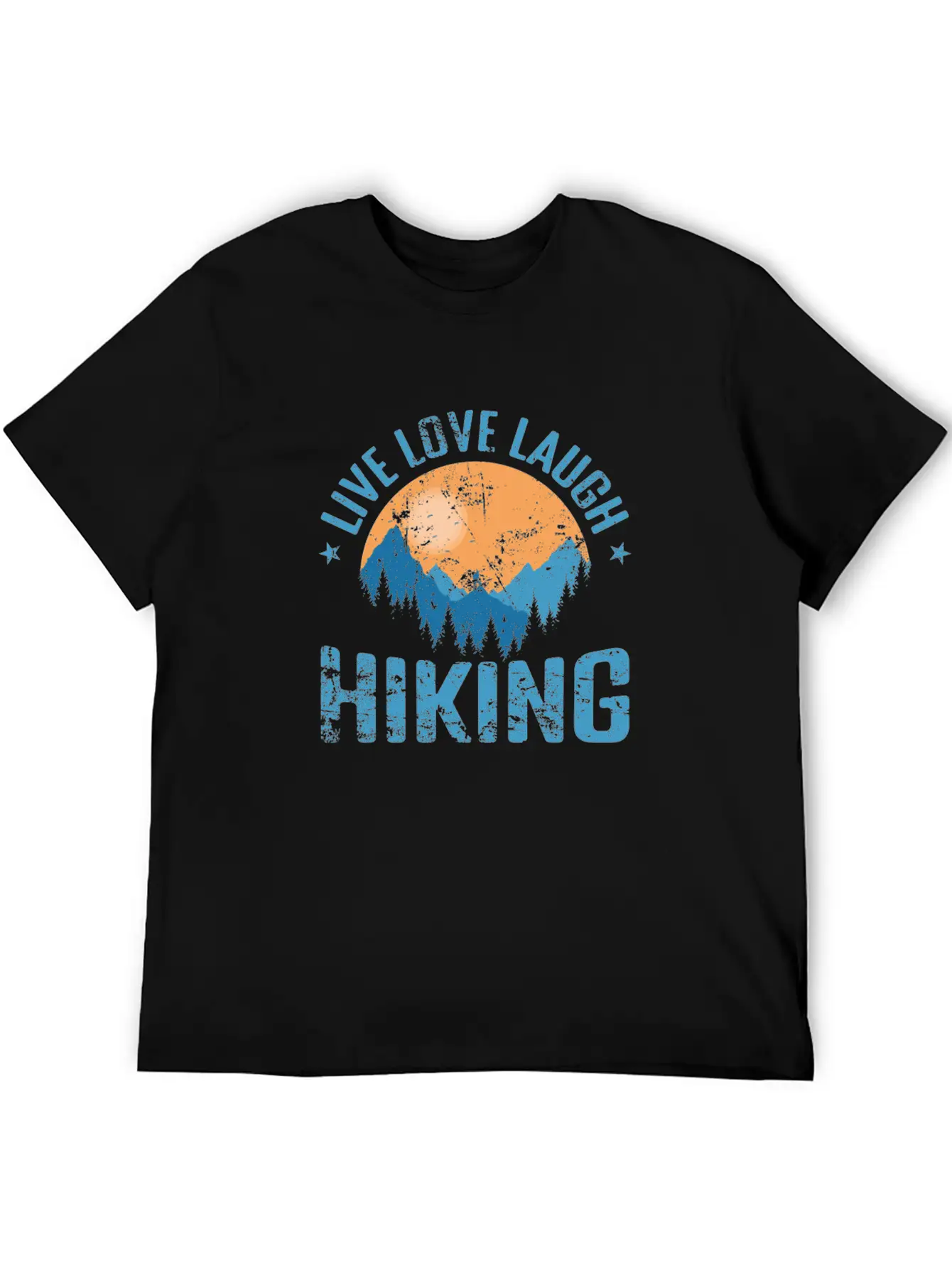 Live Love Laugh Hiking Outdoor Hobby Unisex Short Sleeve Soft Cotton T-Shirt – Casual Everyday Wear