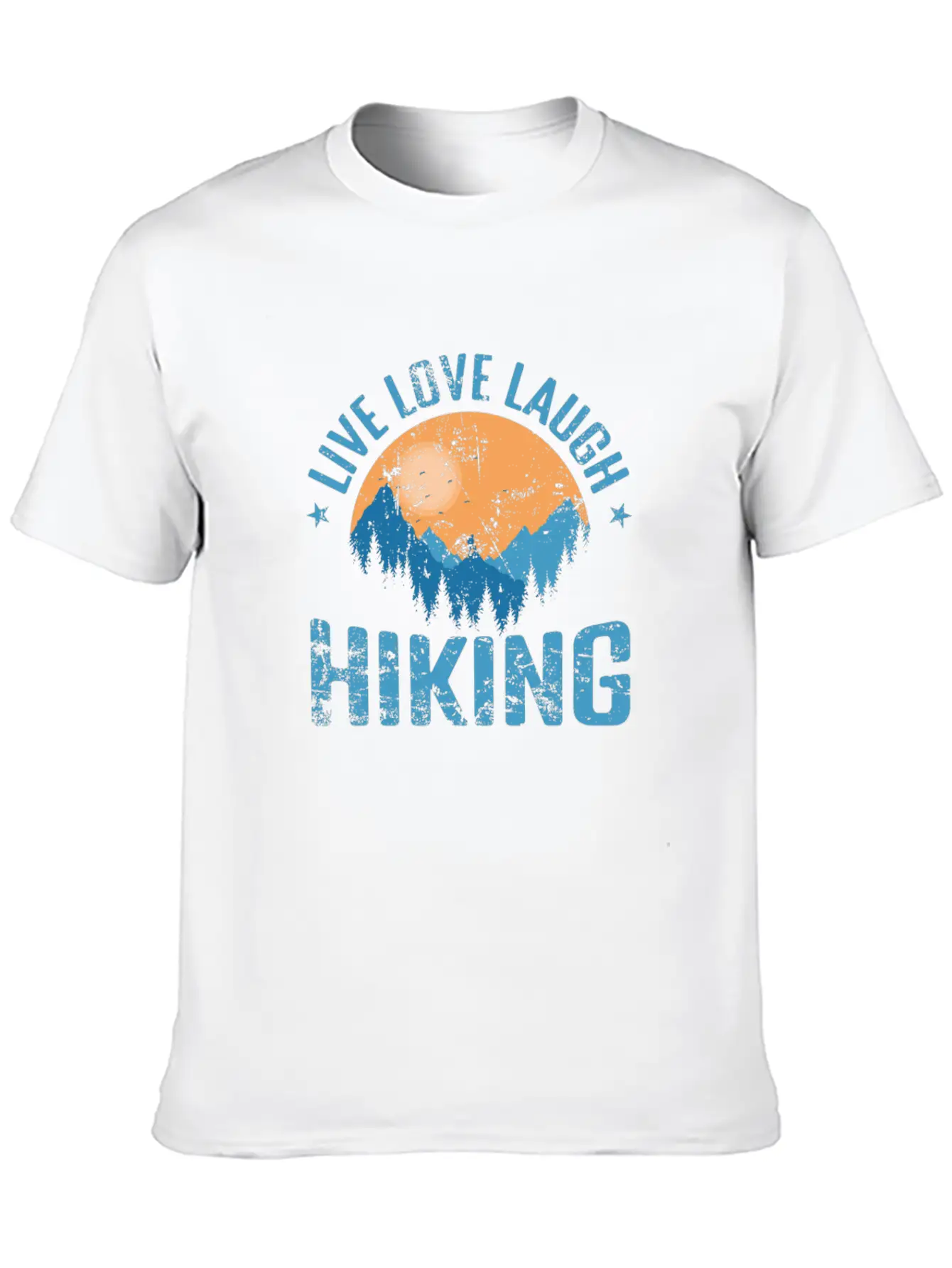Live Love Laugh Hiking Outdoor Hobby Unisex Short Sleeve Soft Cotton T-Shirt – Casual Everyday Wear