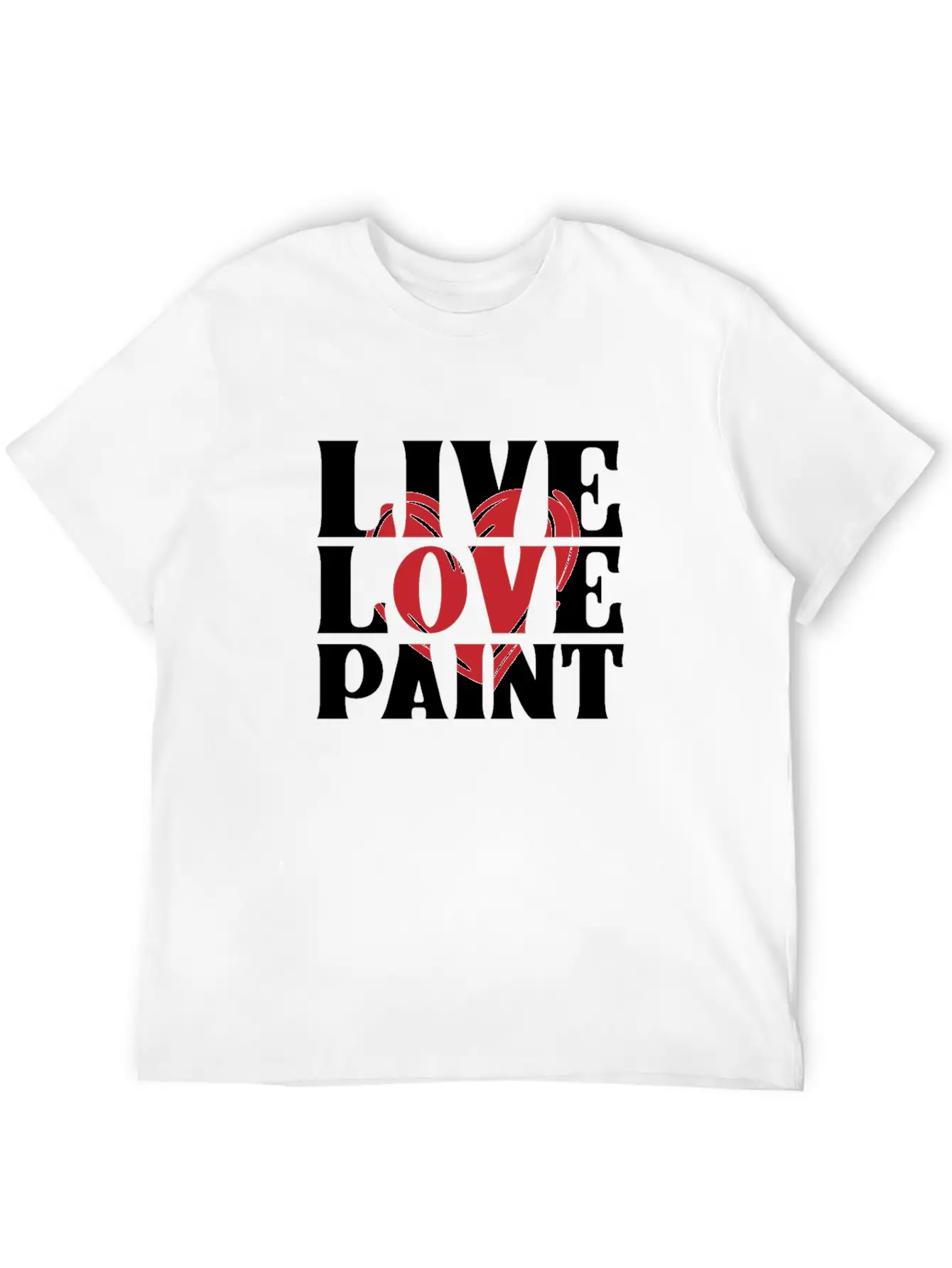 Live Love Paint With Heart Painter Cool Gift Idea Unisex Short Sleeve Soft Cotton T-Shirt – Casual Everyday Wear