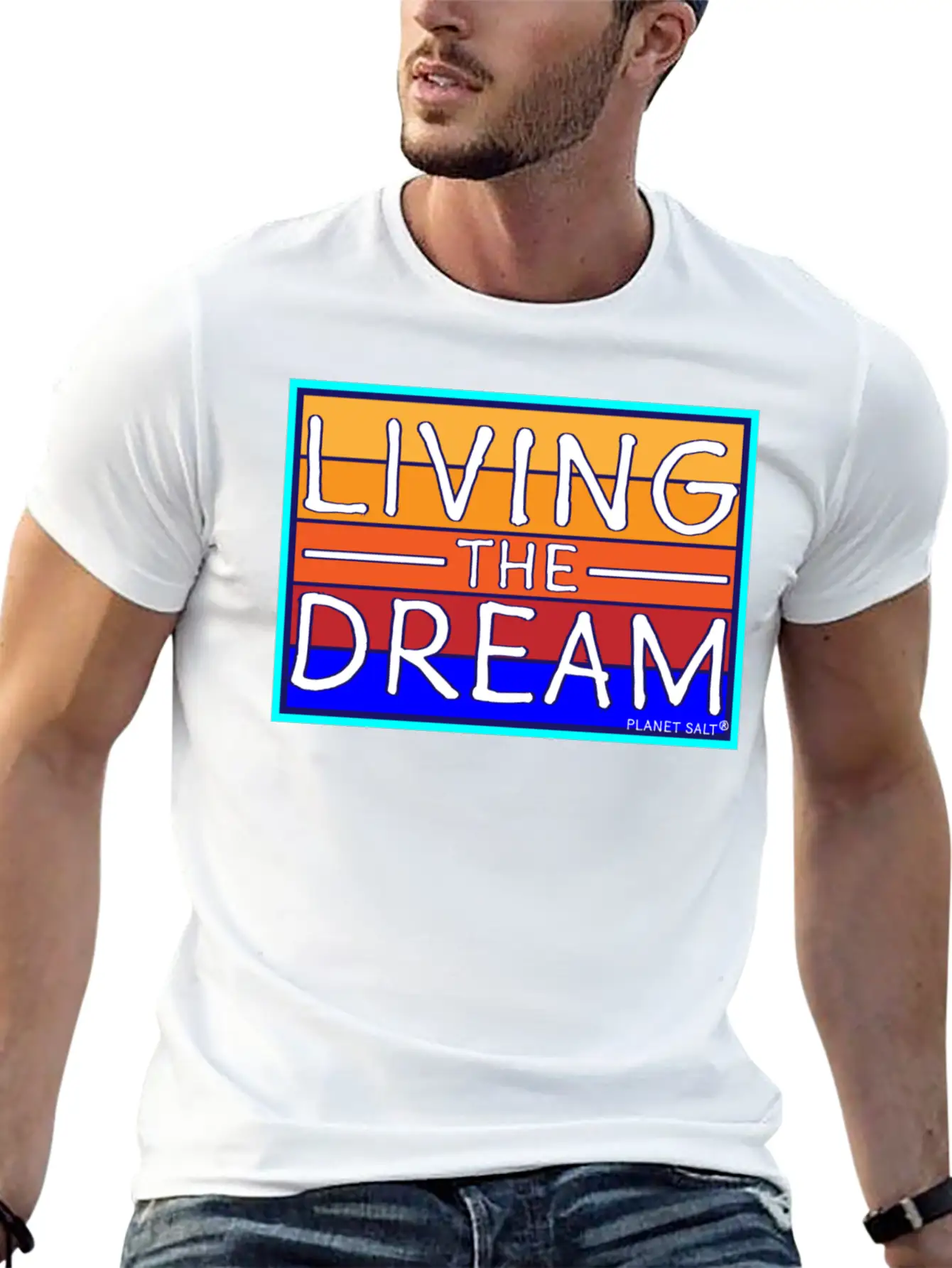 Living The Dream Unisex Short Sleeve Soft Cotton T-Shirt – Casual Everyday Wear