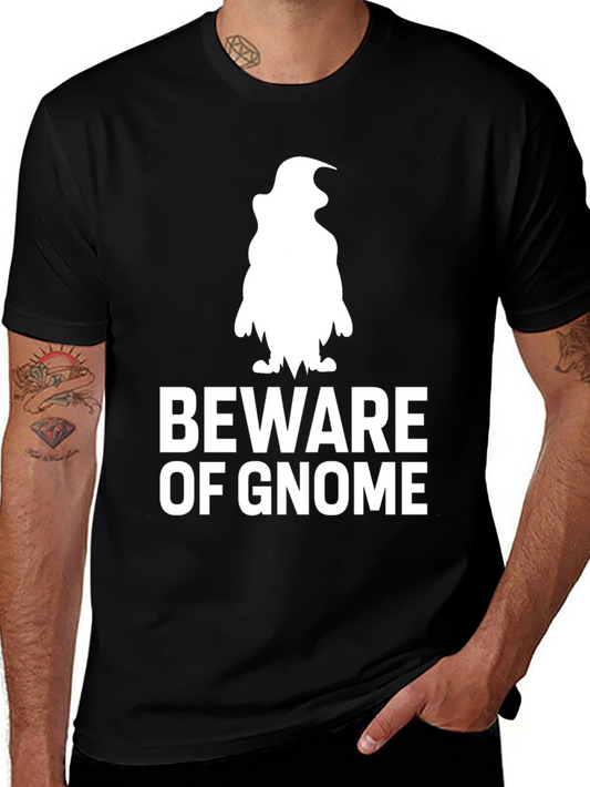 Beware of Gnome Graphic T-Shirt - Black