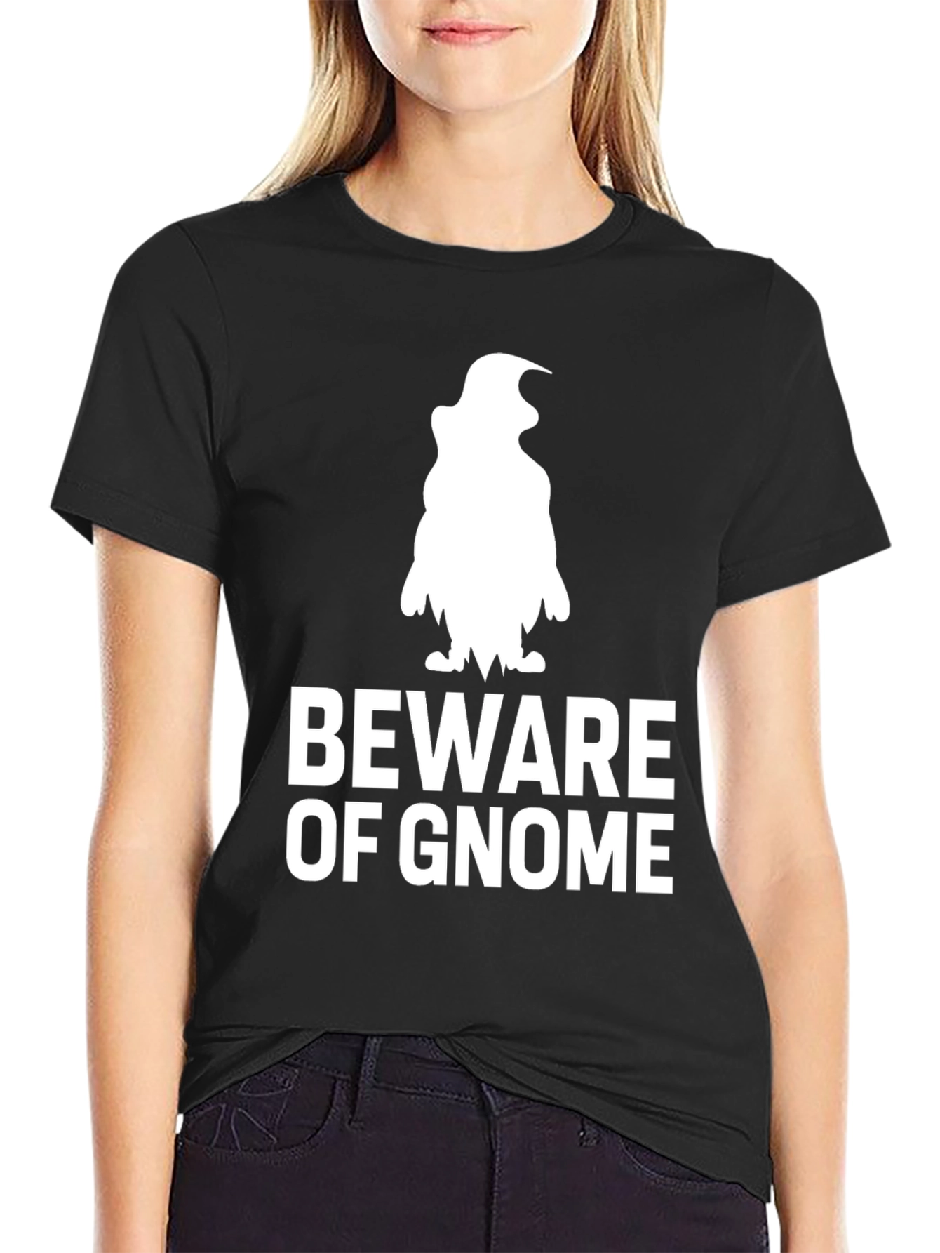 Beware of Gnome Graphic T-Shirt - Black