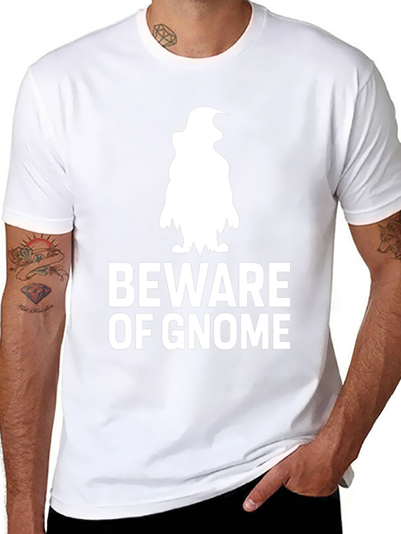 Beware of Gnome Graphic T-Shirt - Black