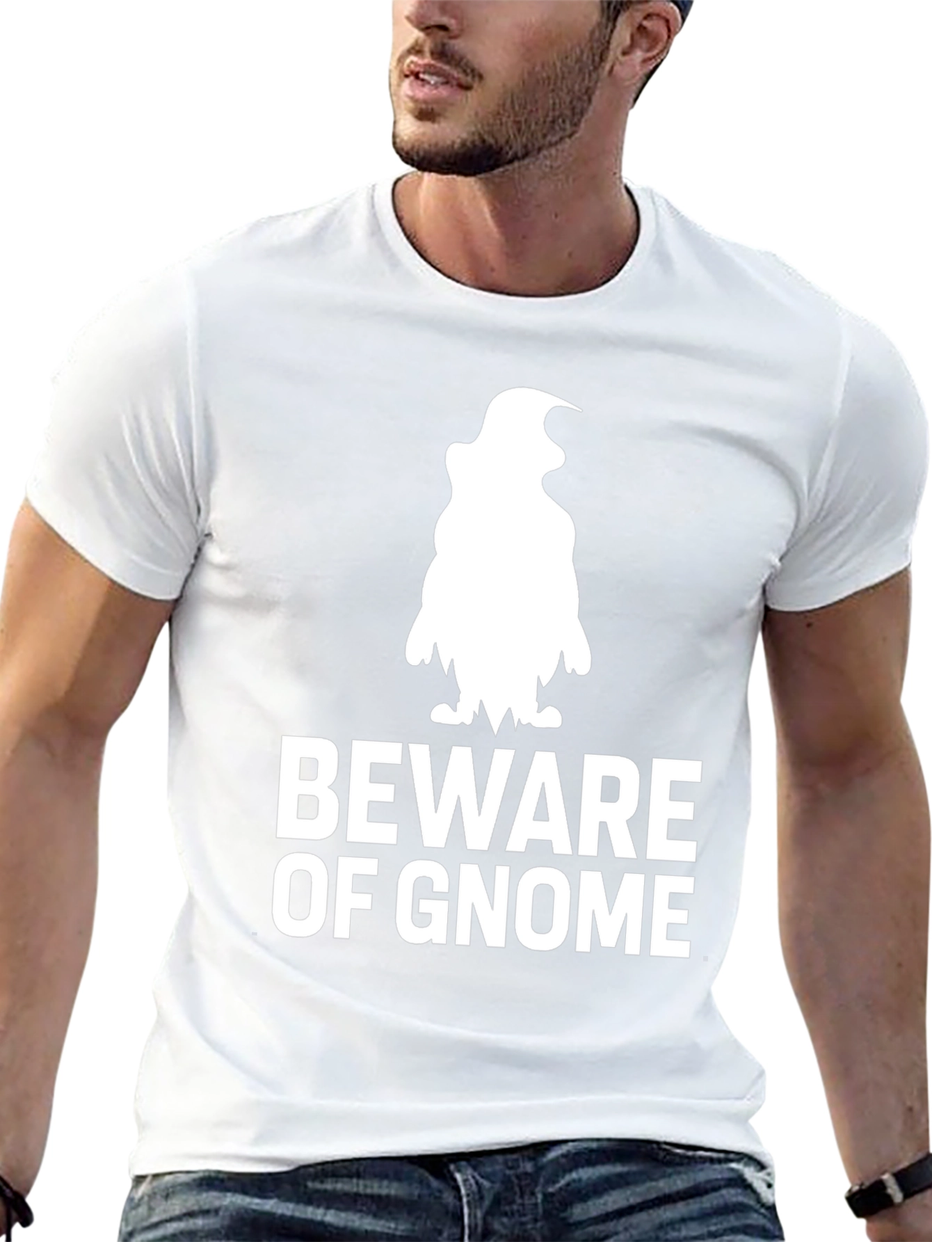 Beware of Gnome Graphic T-Shirt - Black