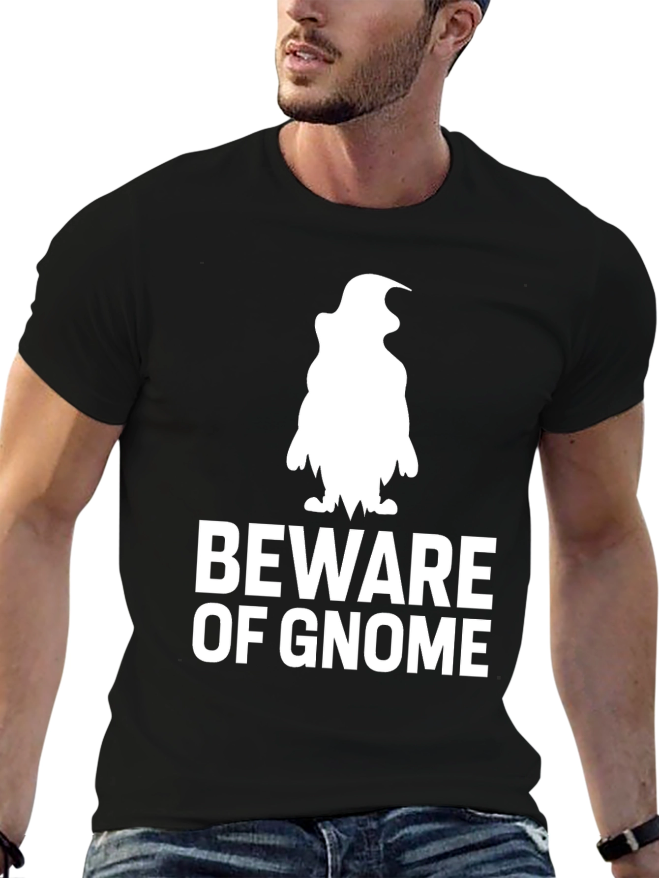 Beware of Gnome Graphic T-Shirt - Black