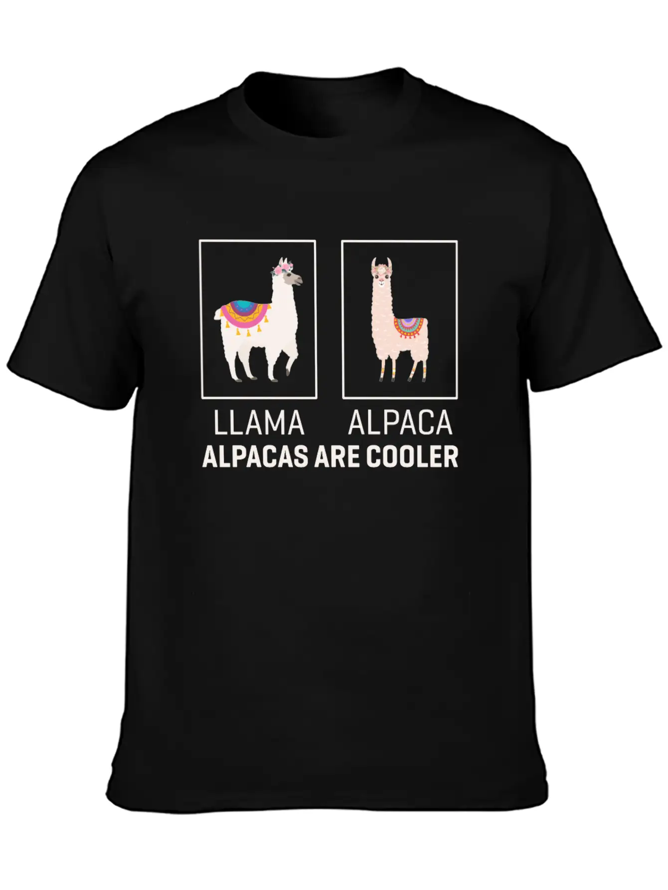 Llama Vs Alpaca, Alpacas Are Cooler - Funny Alpaca Timeless Short Sleeve Tee – Comfy And Minimalist Design