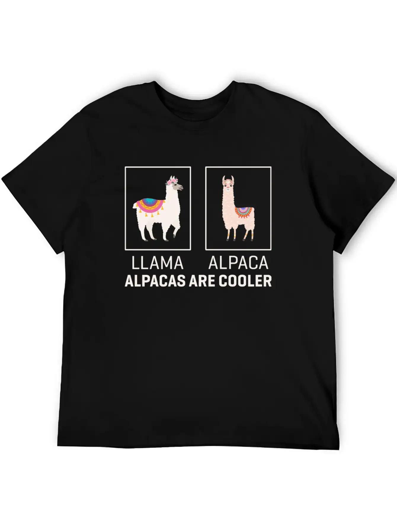 Llama Vs Alpaca, Alpacas Are Cooler - Funny Alpaca Timeless Short Sleeve Tee – Comfy And Minimalist Design