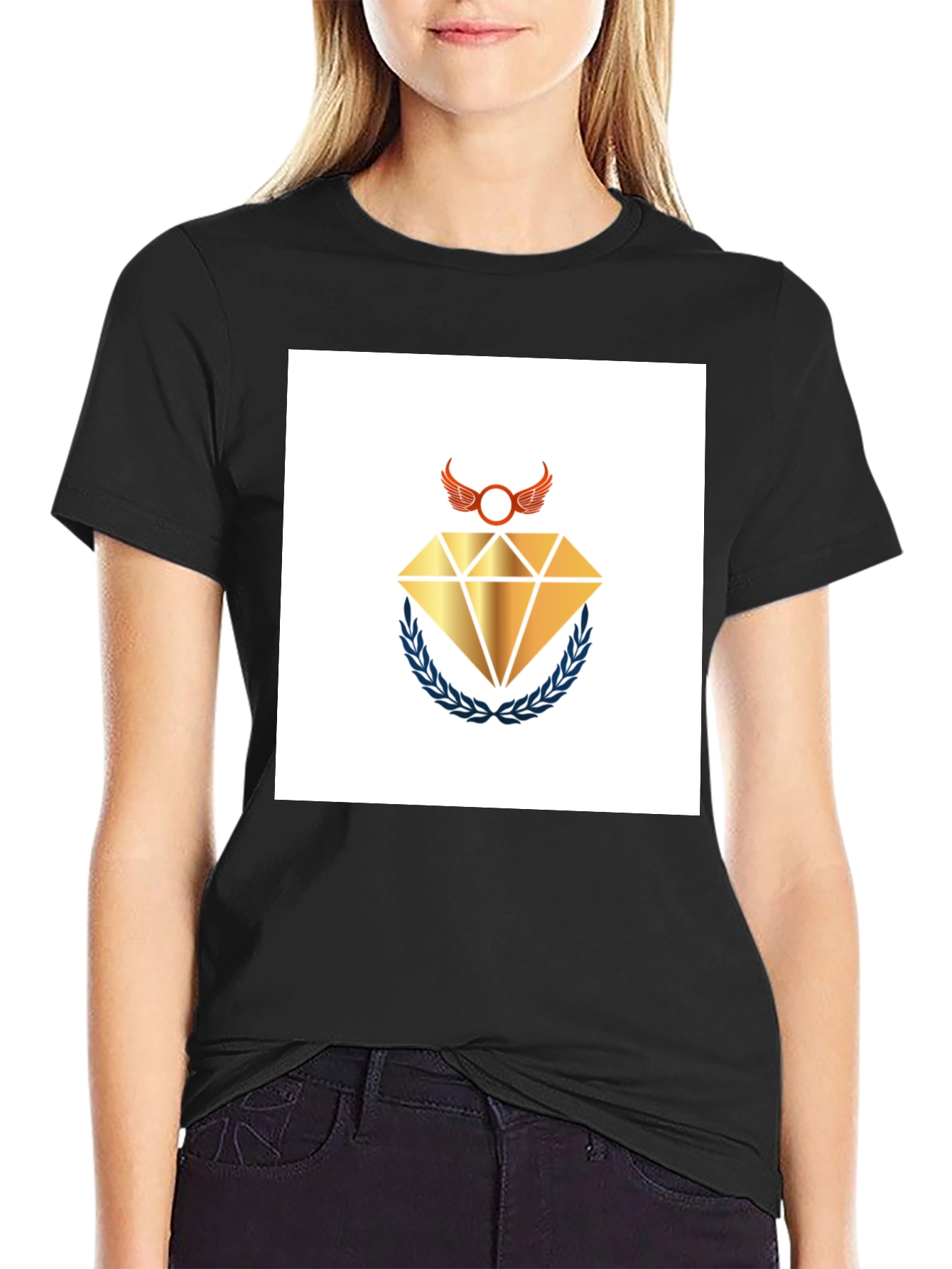 Diamond Wing Crest Black T-Shirt