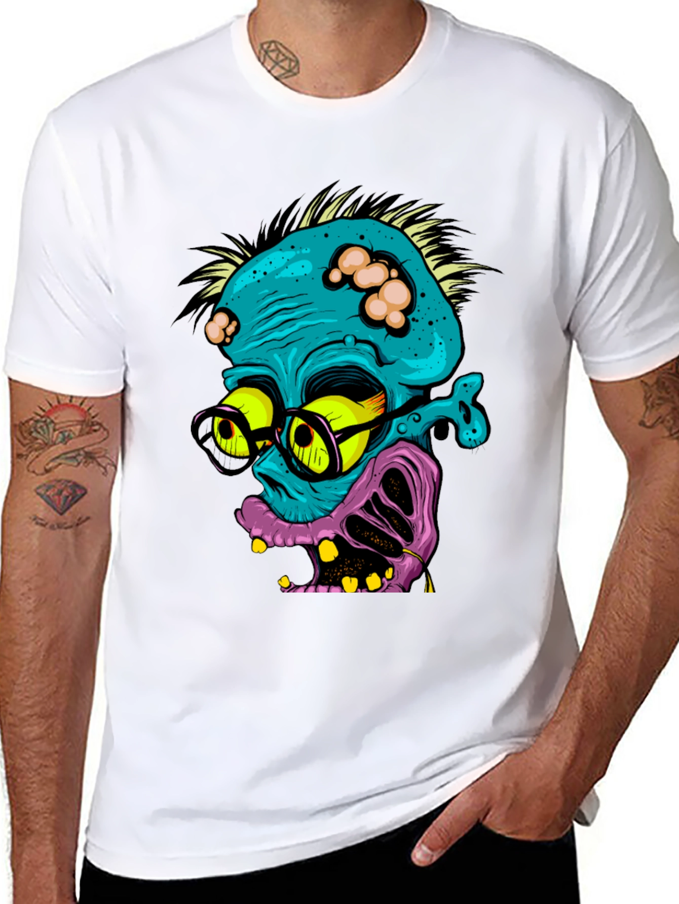 Zombie Nerd Graphic T-Shirt