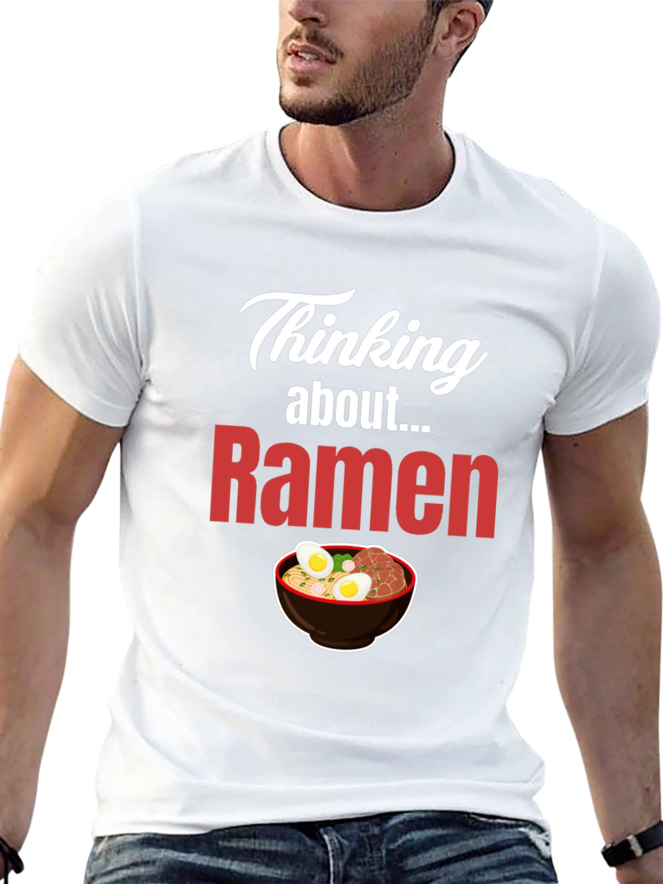 Thinking About Ramen T-Shirt - Foodie Apparel
