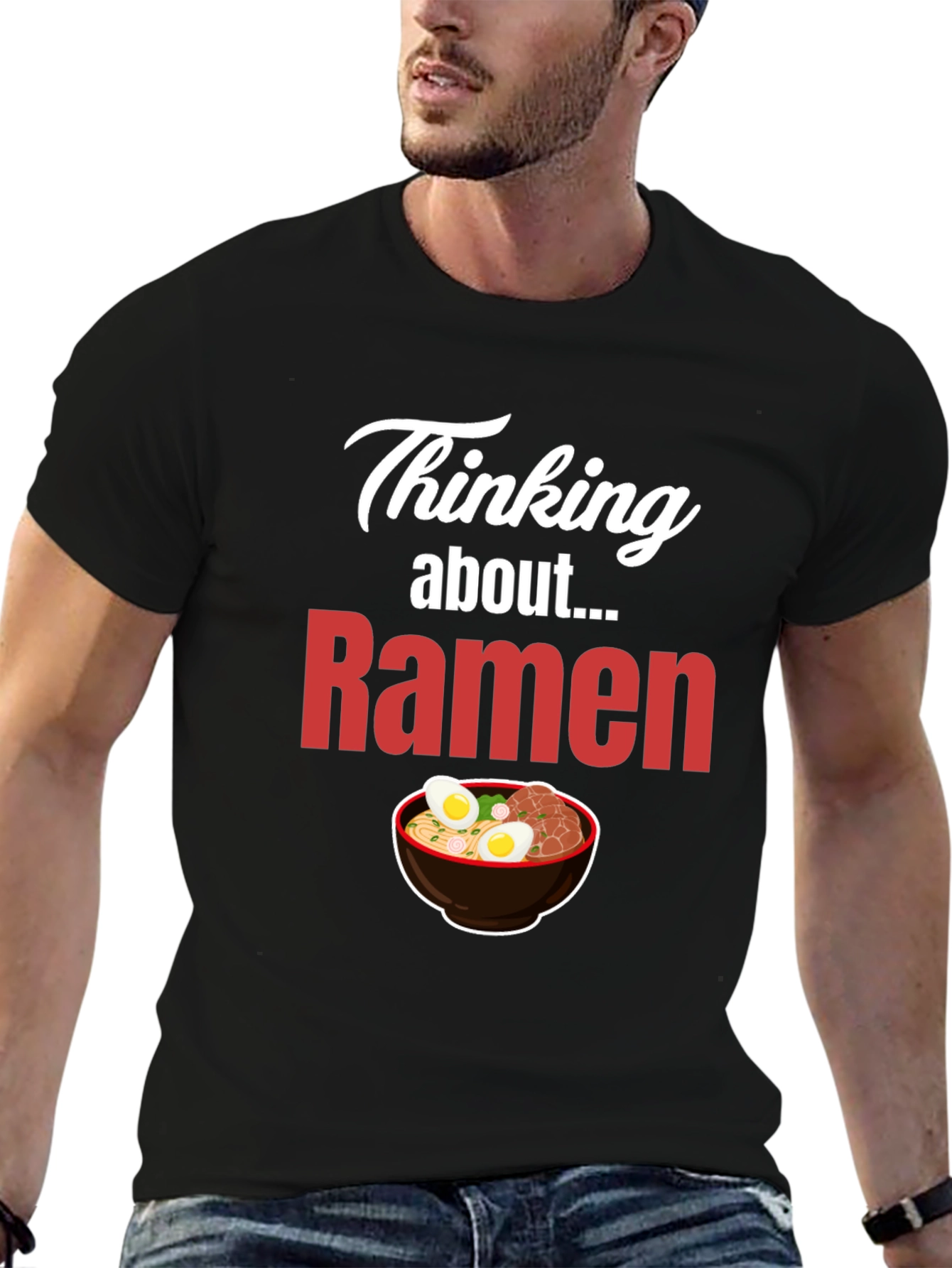 Thinking About Ramen T-Shirt - Foodie Apparel