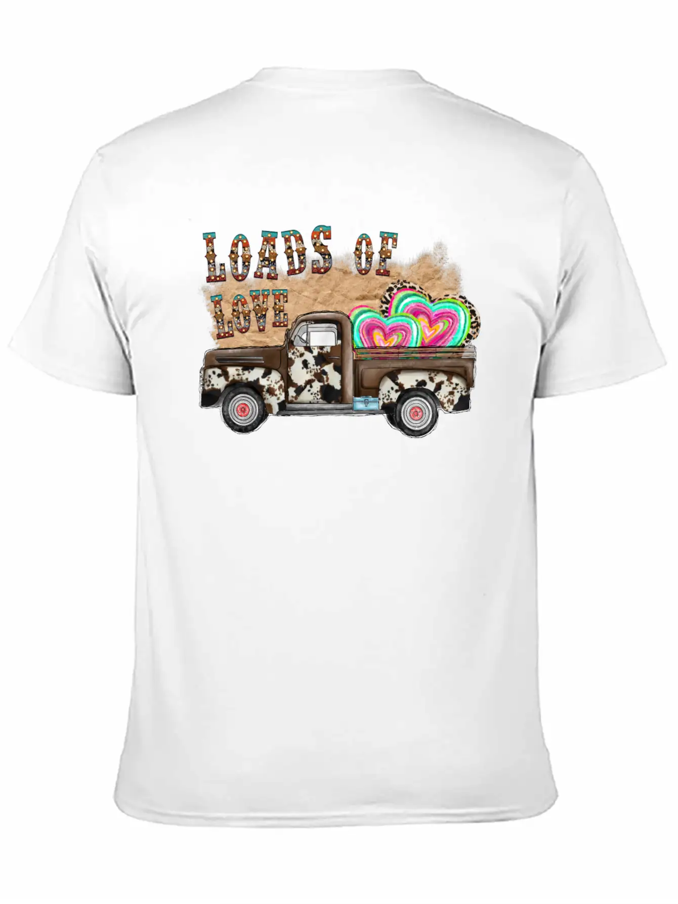 Loads Of Love Cowhide Truck Timeless Short Sleeve Tee – Comfy And Minimalist Design