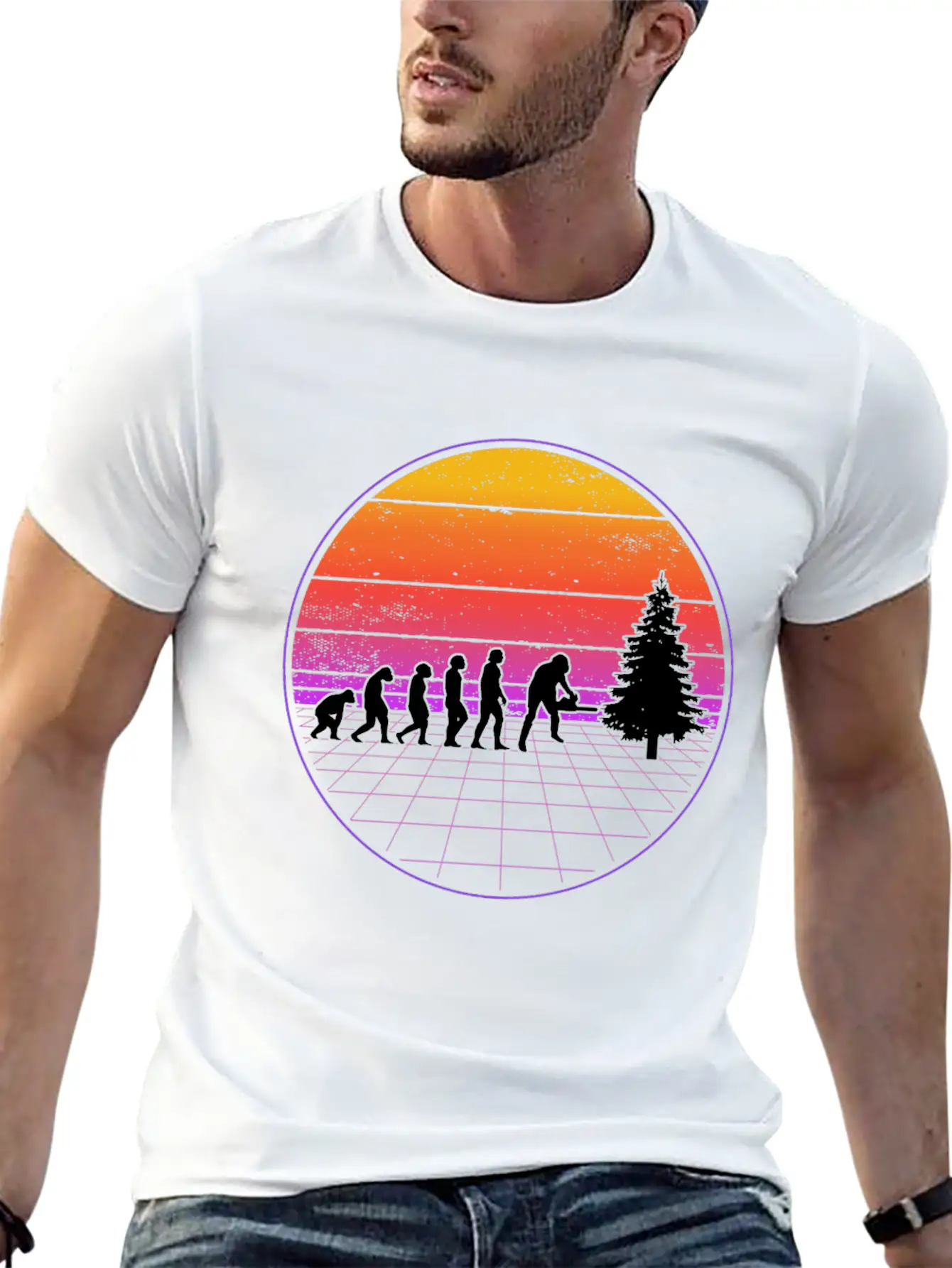 Logger Evolution Vaporwave Forester Unisex Casual T-Shirt – Clean Design For Daily Comfort
