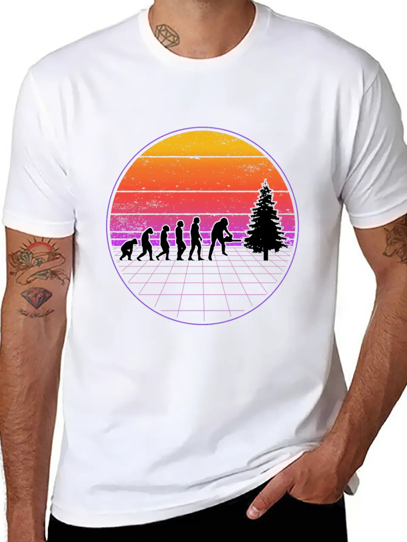 Logger Evolution Vaporwave Forester Unisex Casual T-Shirt – Clean Design For Daily Comfort