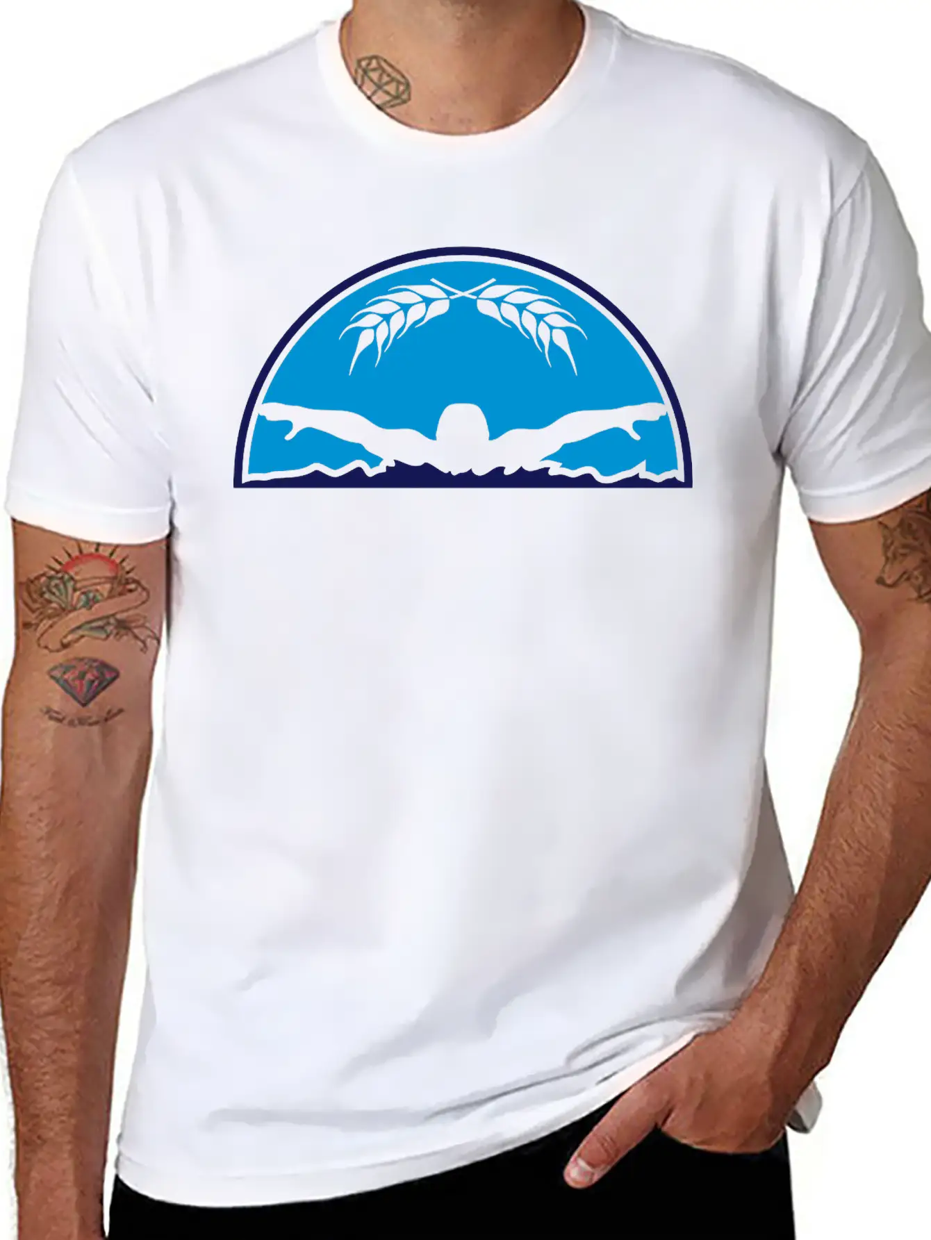 Logo Semicircle Coat Of Arms Competition Swim Swim Essential Unisex Summer Tee – Soft Cotton Casual Fit