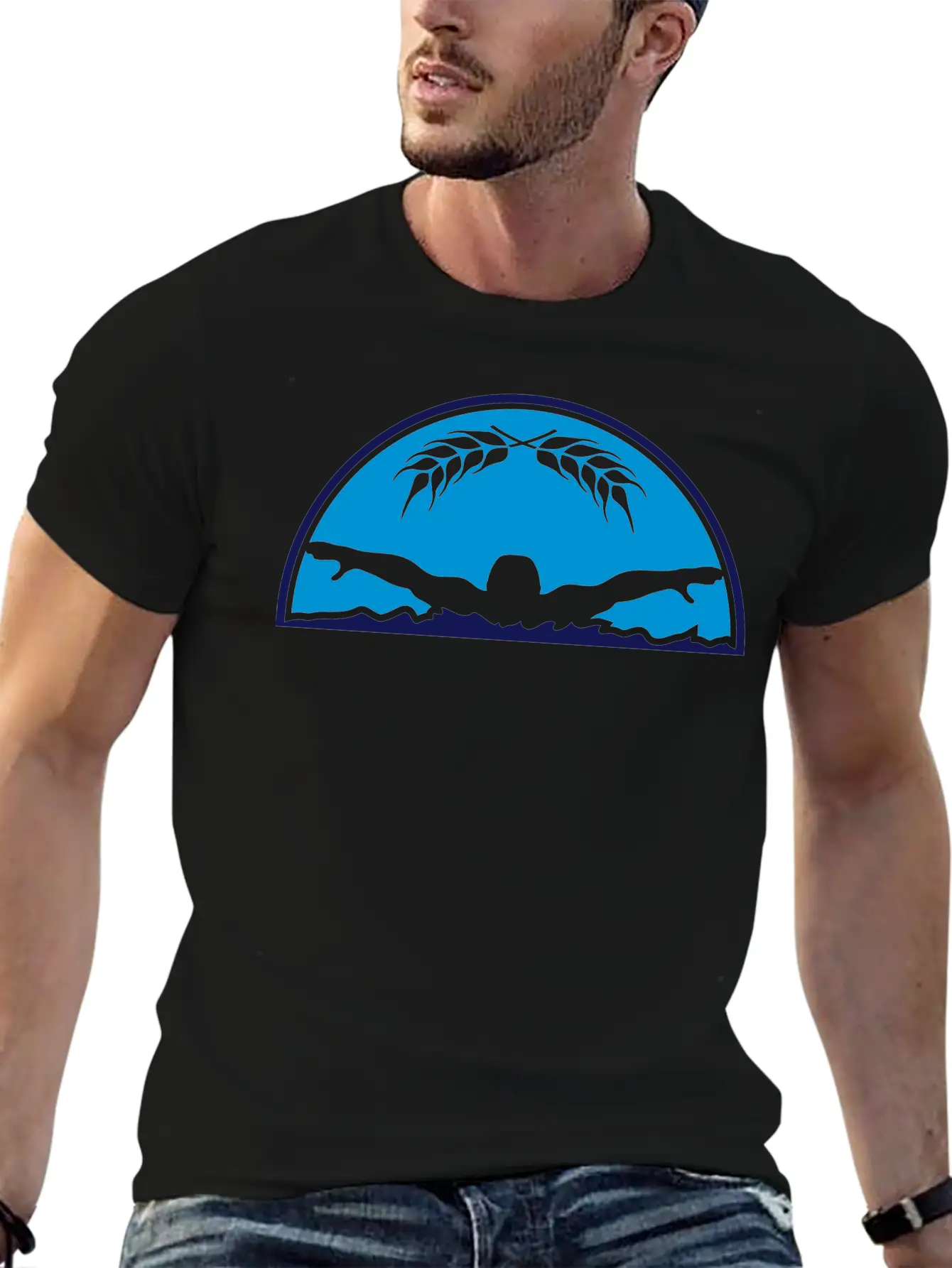 Logo Semicircle Coat Of Arms Competition Swim Swim Essential Unisex Summer Tee – Soft Cotton Casual Fit