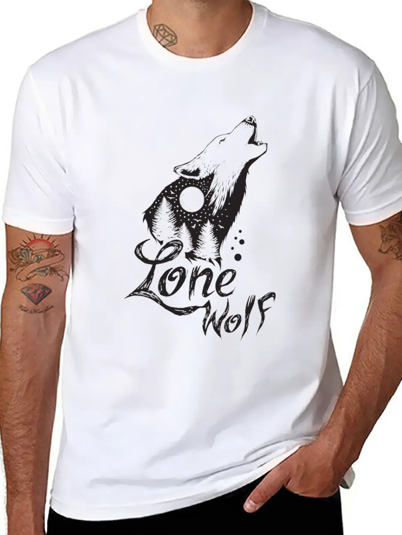 Lone Wolf Comfortable Minimalist Graphic Tee – Summer Style Essential
