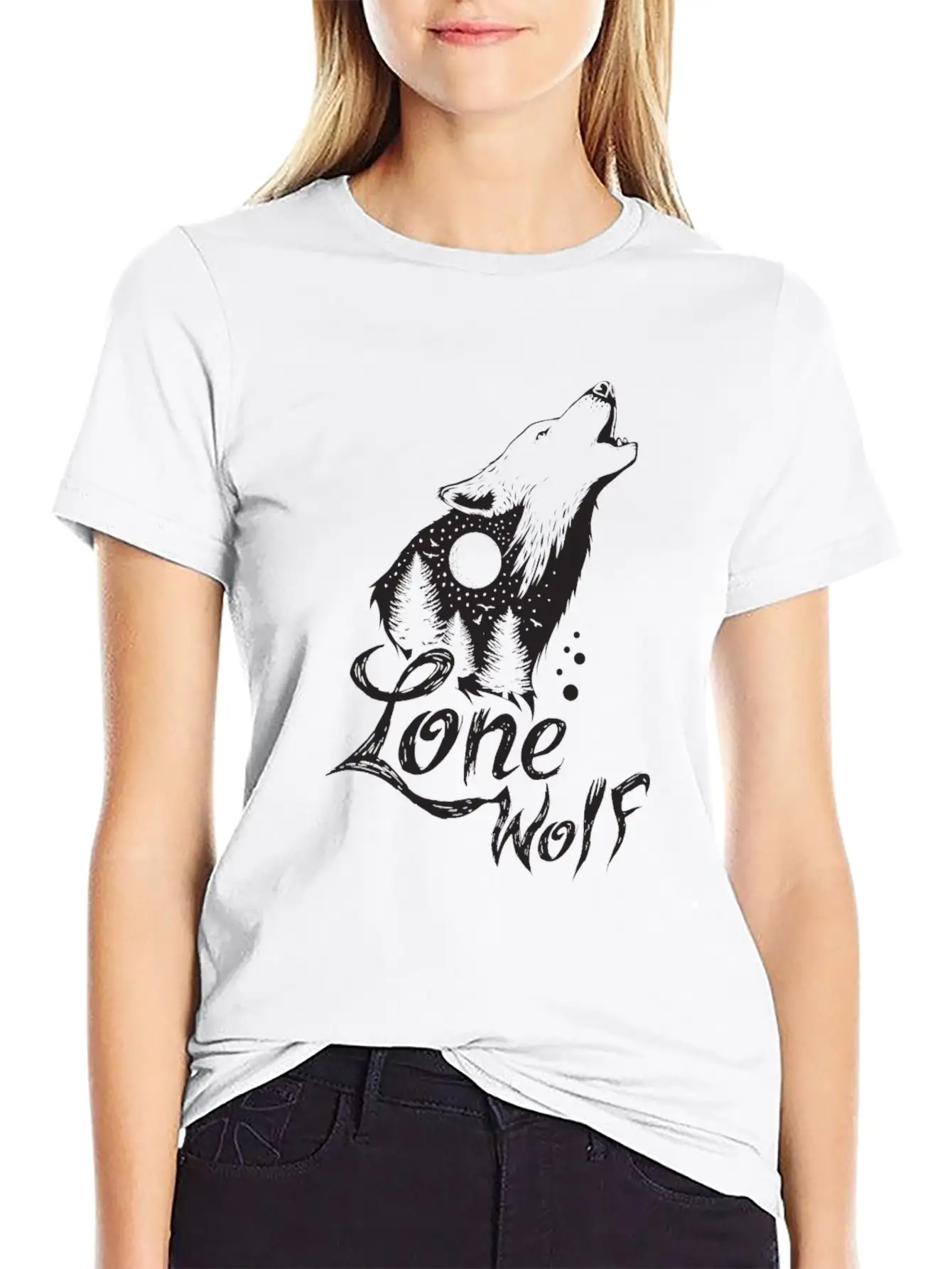 Lone Wolf Comfortable Minimalist Graphic Tee – Summer Style Essential