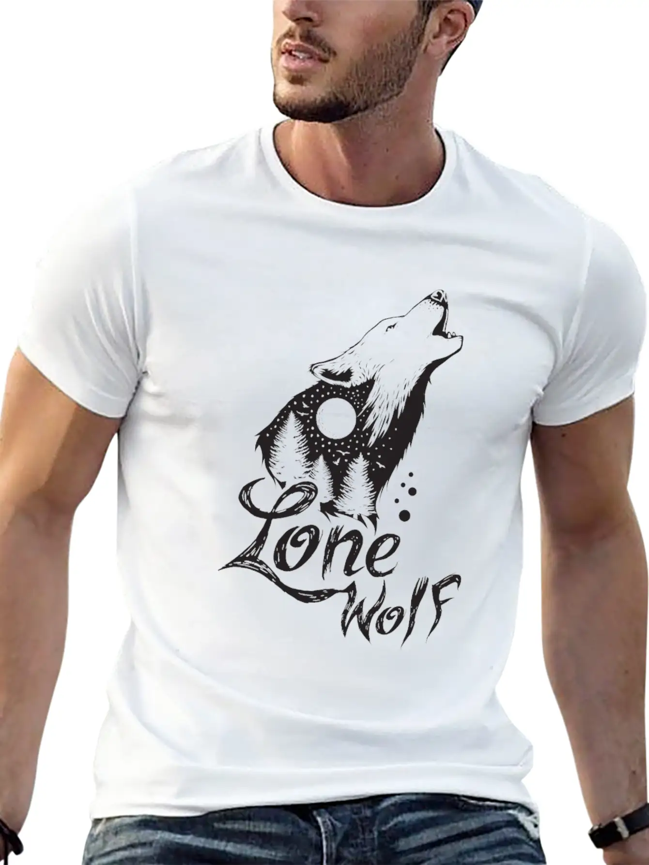 Lone Wolf Comfortable Minimalist Graphic Tee – Summer Style Essential