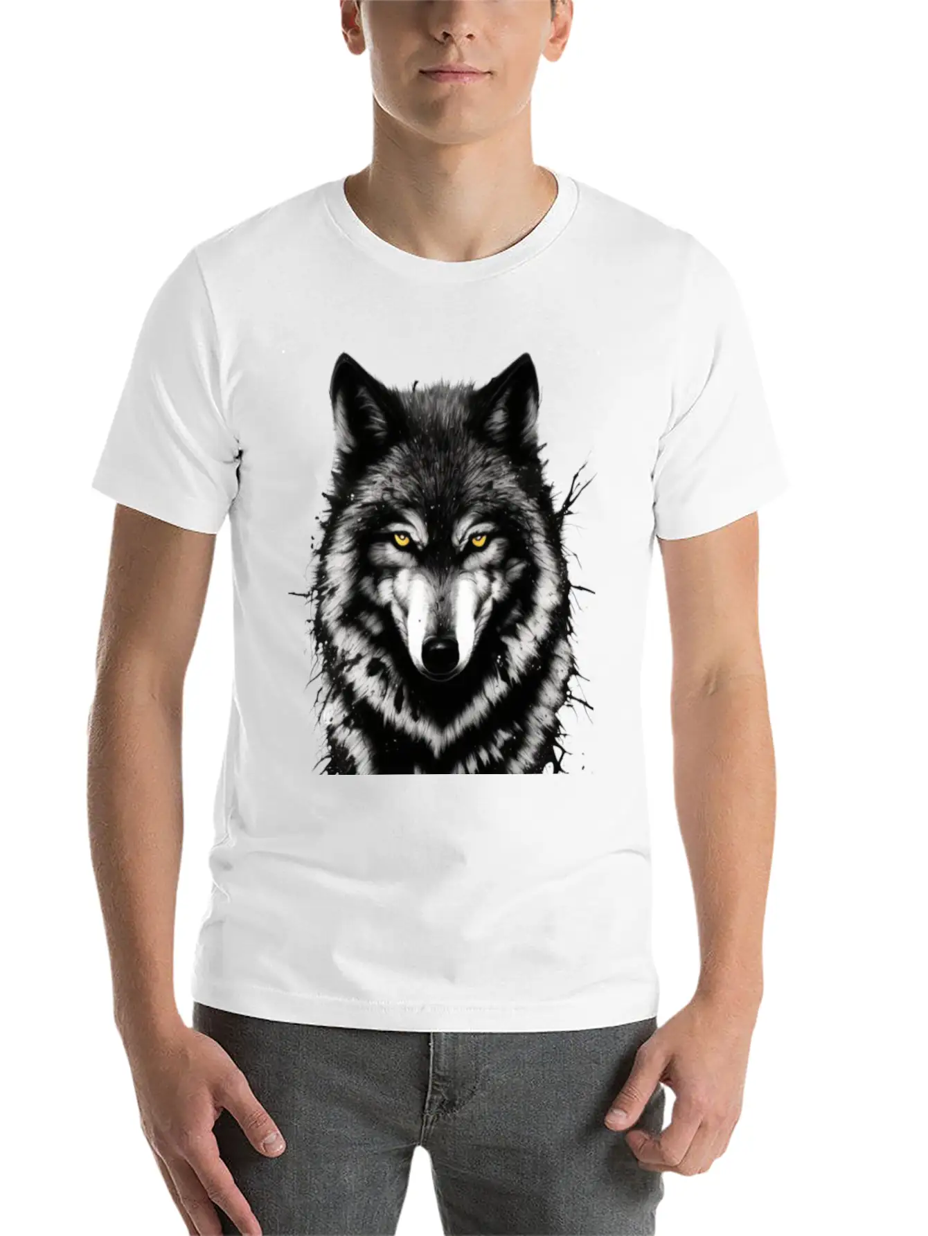 Lone Wolf Stickers. Black Wolf Face.wild Wolf Timeless Short Sleeve Tee – Comfy And Minimalist Design