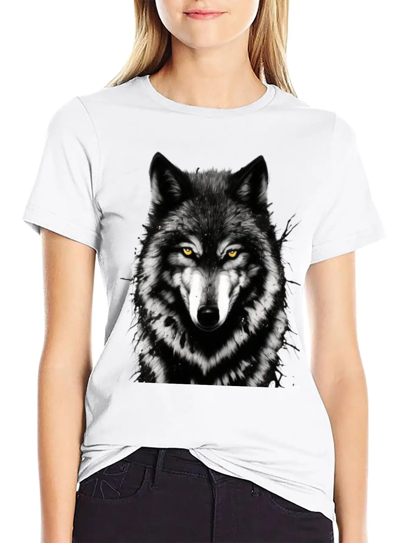 Lone Wolf Stickers. Black Wolf Face.wild Wolf Timeless Short Sleeve Tee – Comfy And Minimalist Design