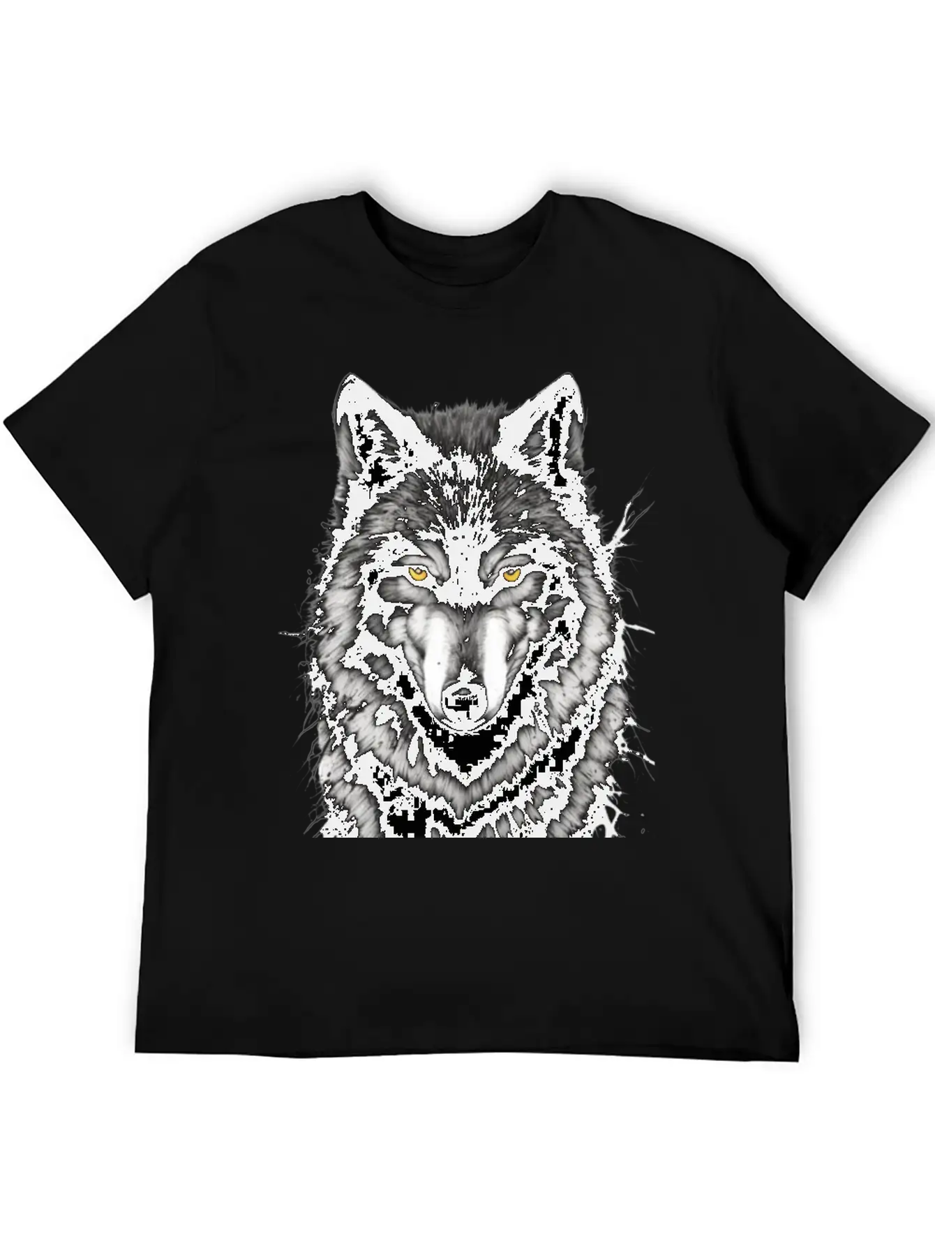 Lone Wolf Stickers. Black Wolf Face.wild Wolf Timeless Short Sleeve Tee – Comfy And Minimalist Design