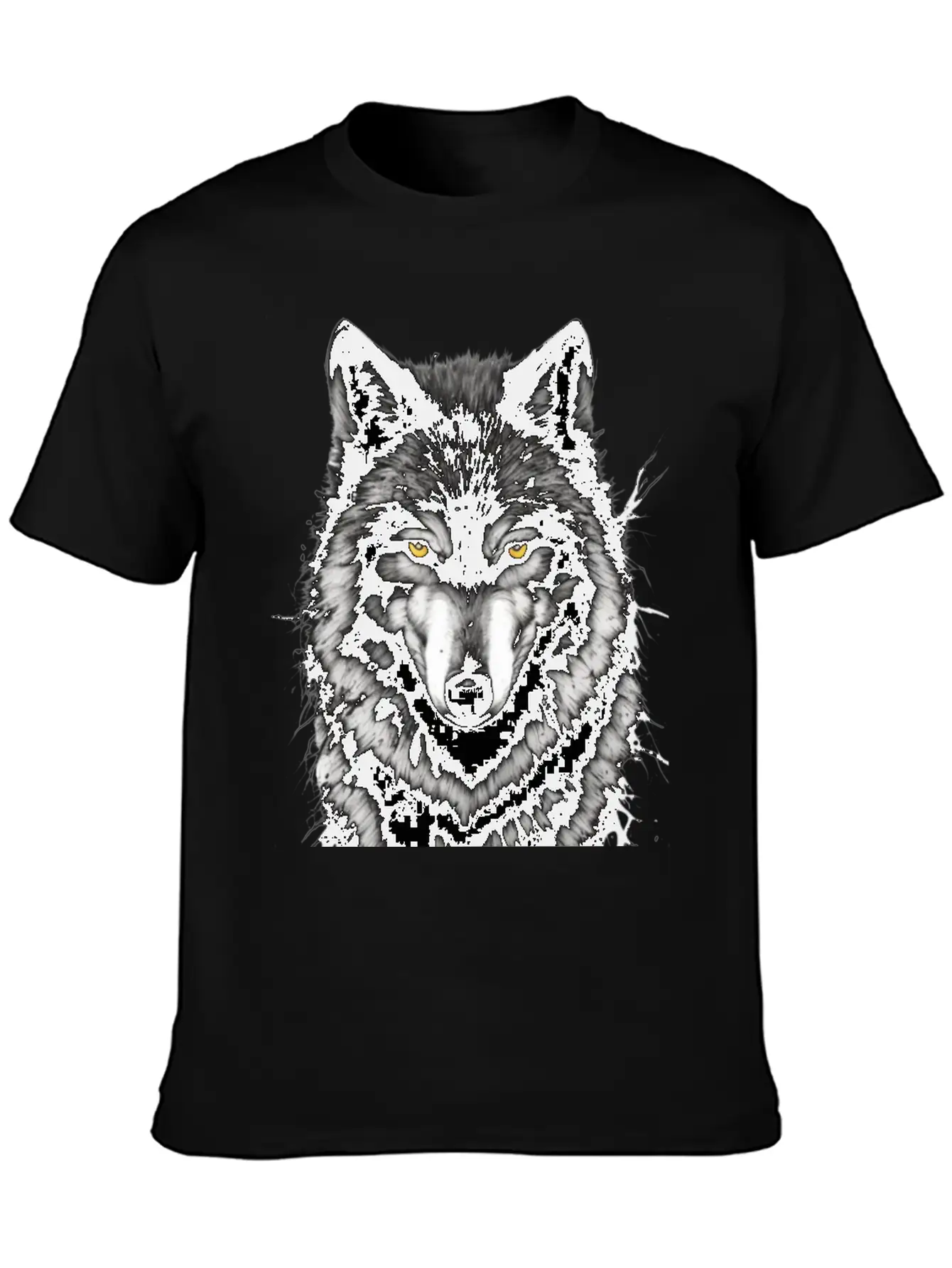Lone Wolf Stickers. Black Wolf Face.wild Wolf Timeless Short Sleeve Tee – Comfy And Minimalist Design