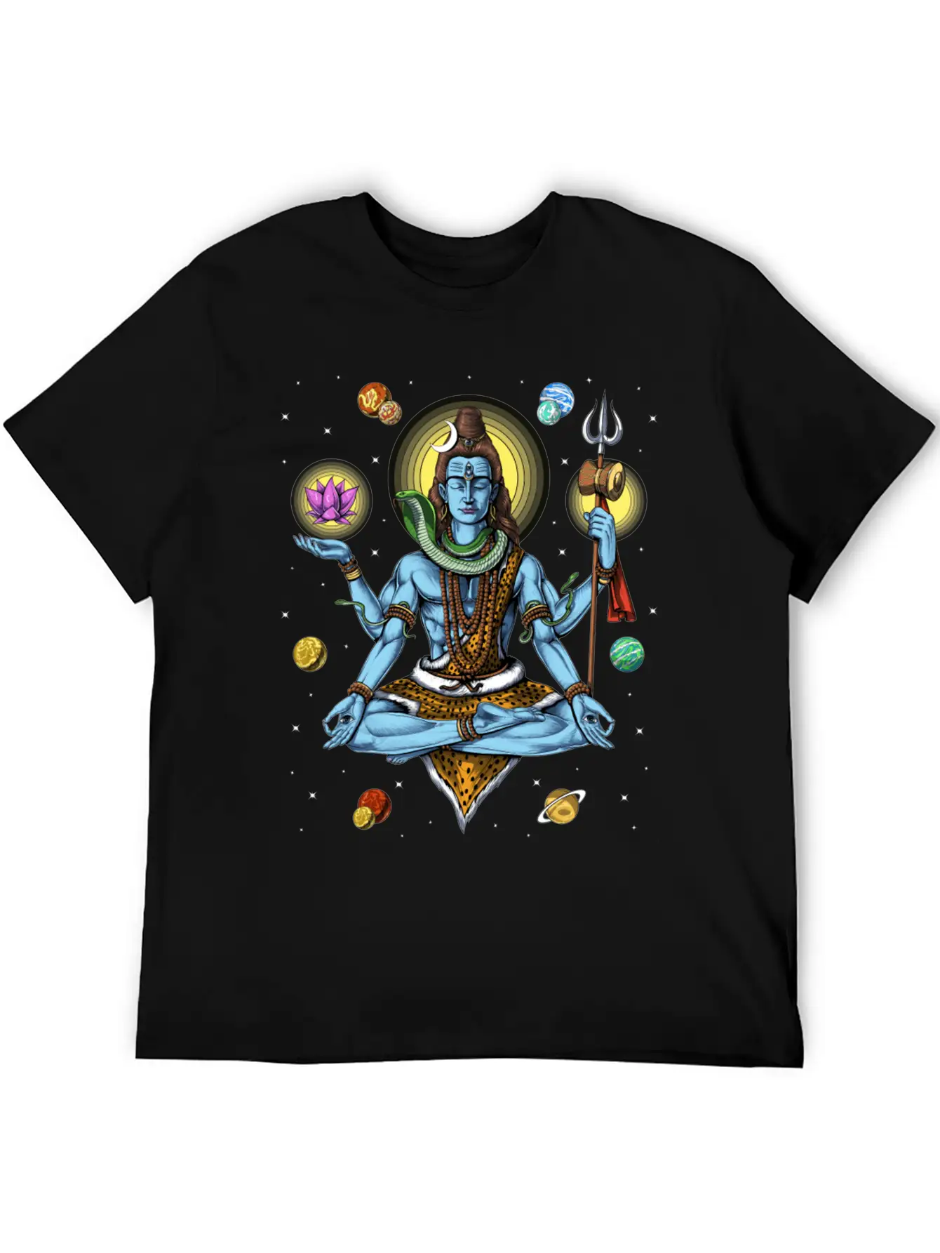 Lord Shiva Meditation Unisex Short Sleeve Soft Cotton T-Shirt – Casual Everyday Wear