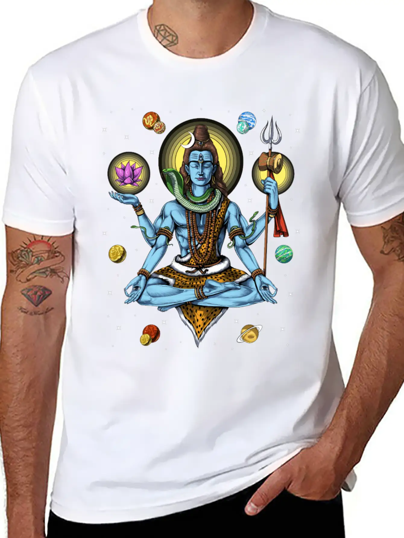 Lord Shiva Meditation Unisex Short Sleeve Soft Cotton T-Shirt – Casual Everyday Wear