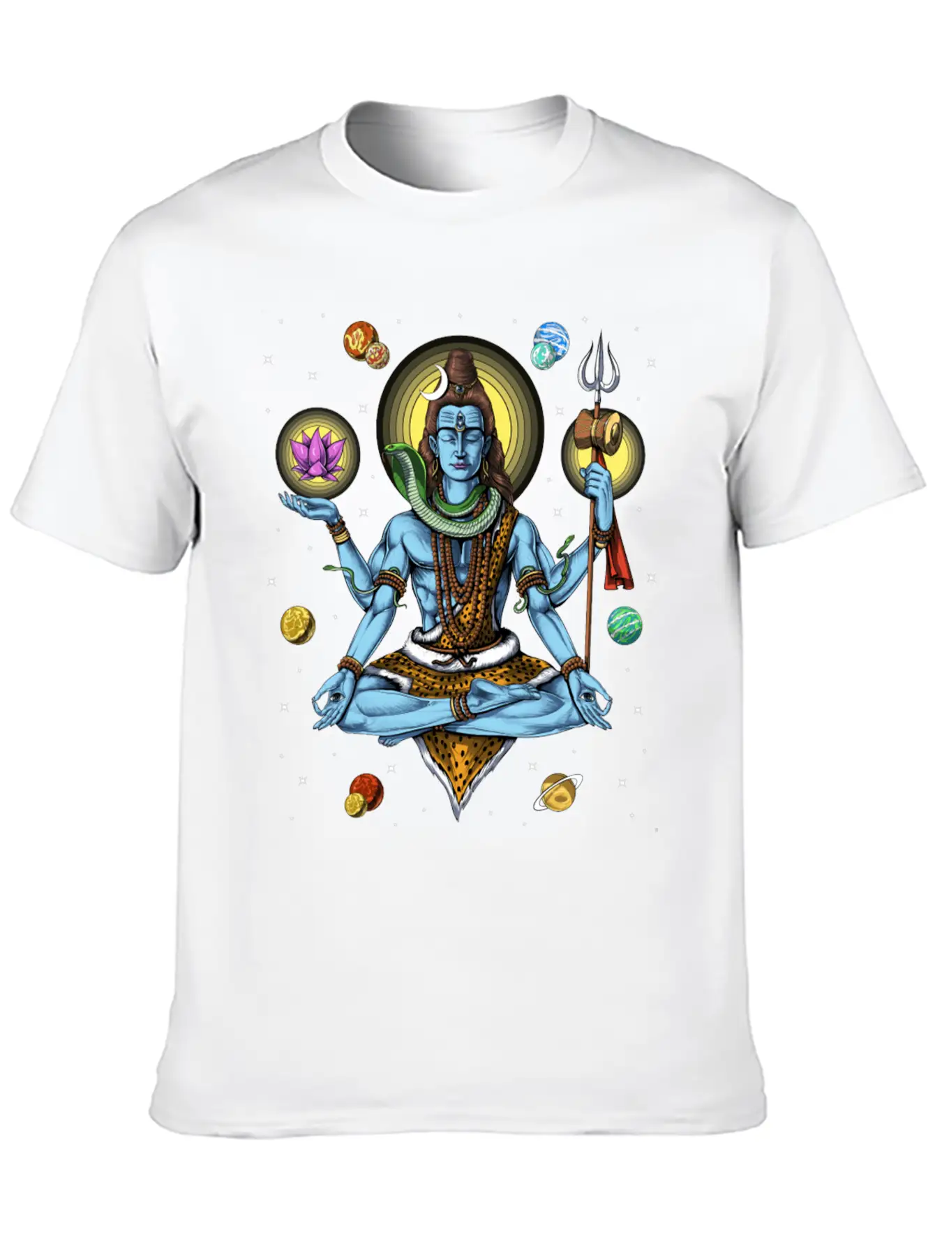 Lord Shiva Meditation Unisex Short Sleeve Soft Cotton T-Shirt – Casual Everyday Wear