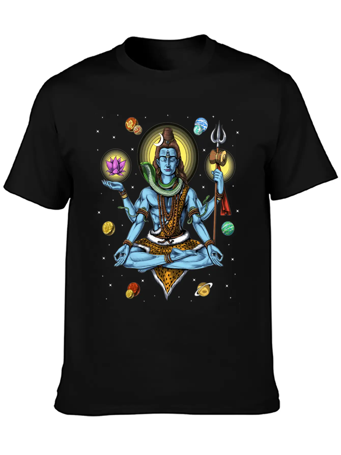 Lord Shiva Meditation Unisex Short Sleeve Soft Cotton T-Shirt – Casual Everyday Wear