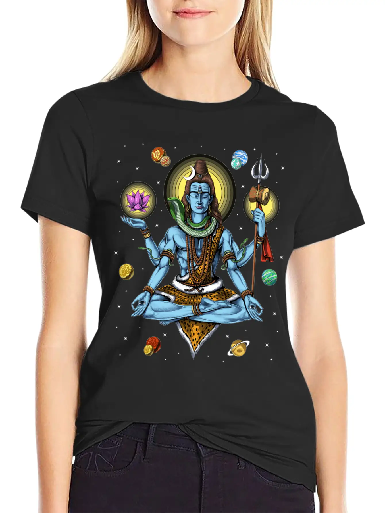 Lord Shiva Meditation Unisex Short Sleeve Soft Cotton T-Shirt – Casual Everyday Wear