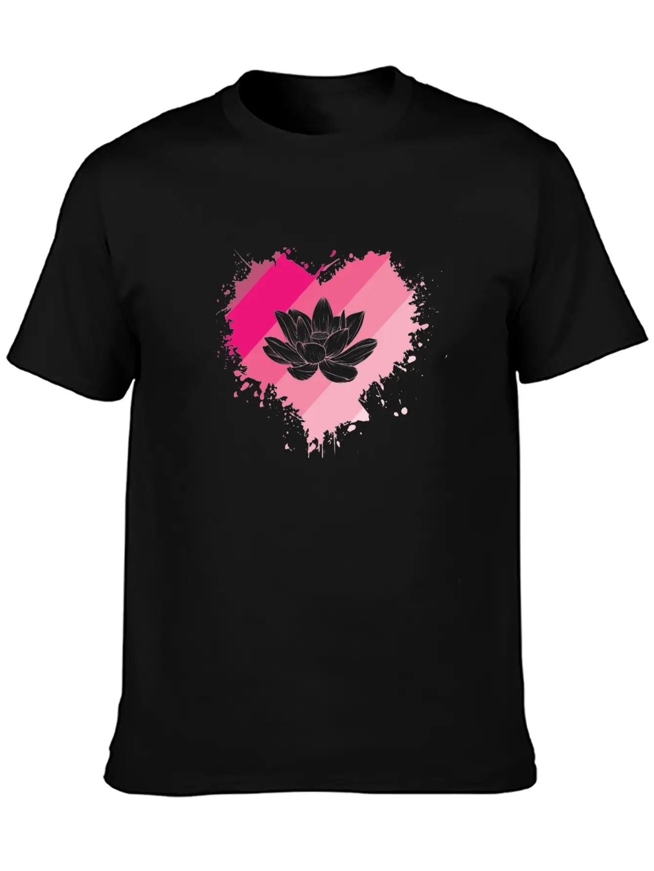Lotus Flower Heart Plant Flower Lotus Blossom Basic Graphic T-Shirt – Daily Comfort In Soft Cotton