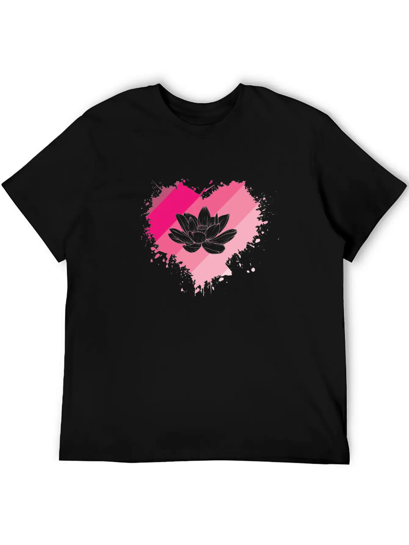 Lotus Flower Heart Plant Flower Lotus Blossom Basic Graphic T-Shirt – Daily Comfort In Soft Cotton