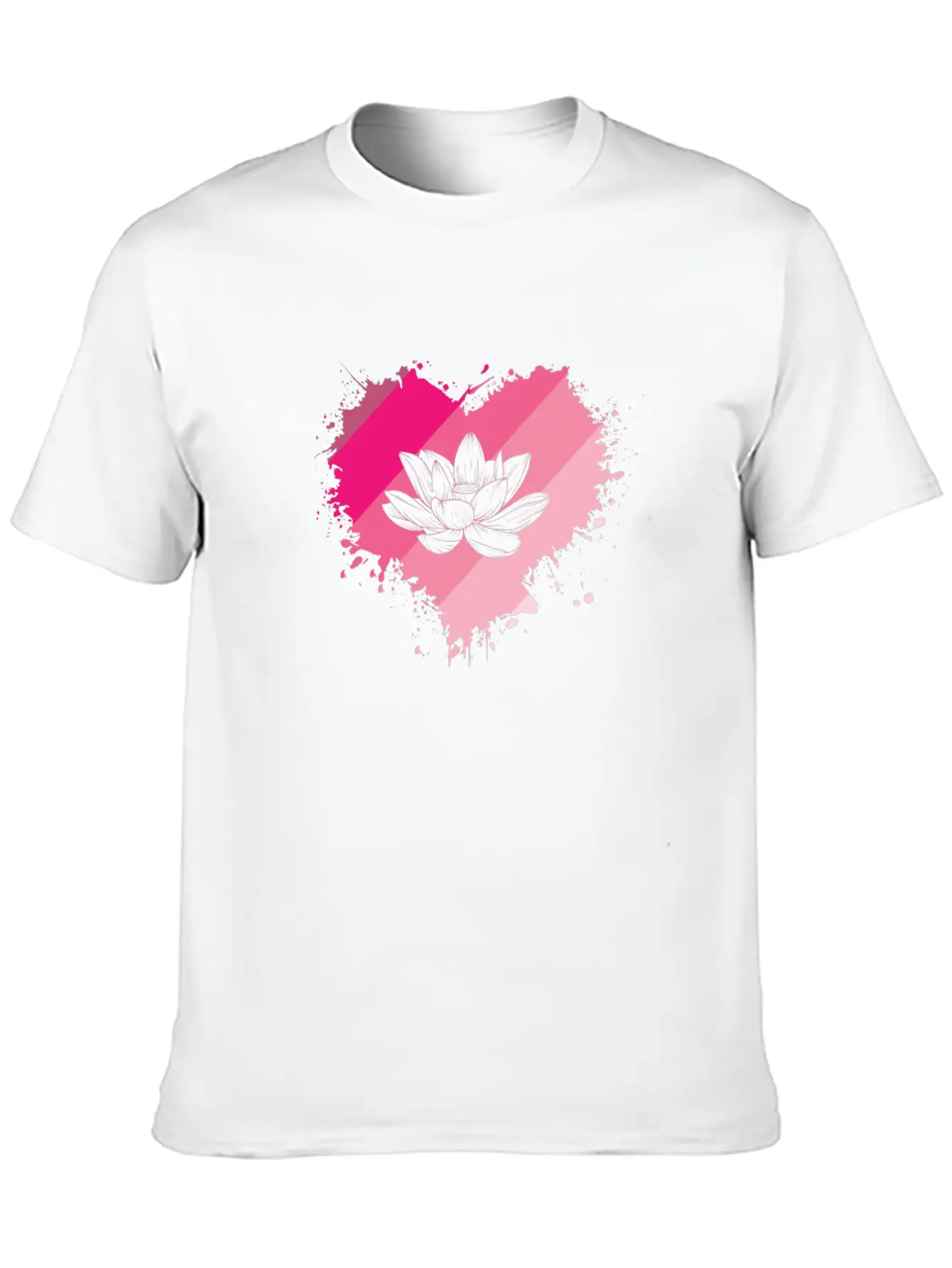 Lotus Flower Heart Plant Flower Lotus Blossom Basic Graphic T-Shirt – Daily Comfort In Soft Cotton