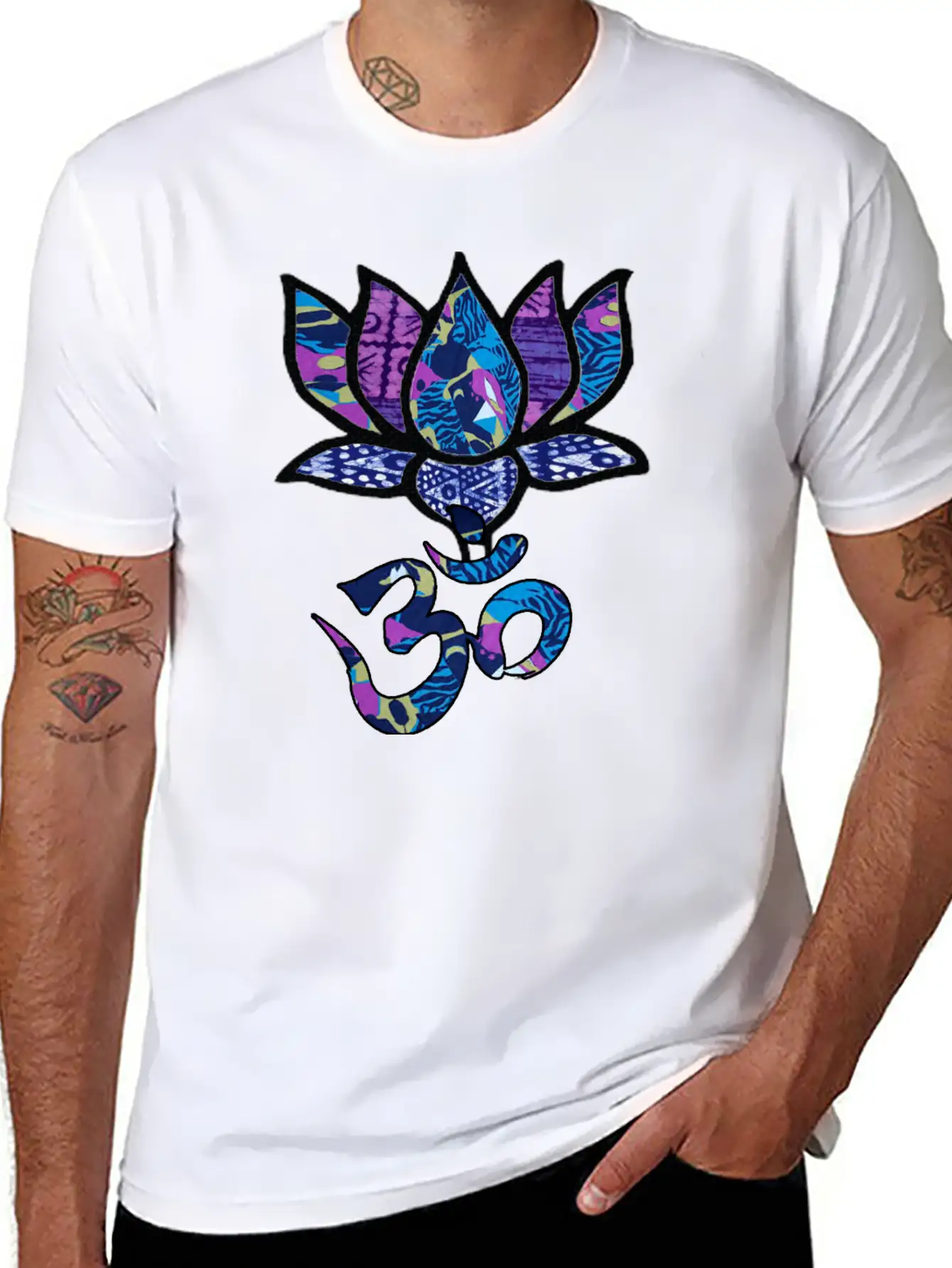 Lotus Flower With Ohm/Om Symbol Basic Graphic T-Shirt – Daily Comfort In Soft Cotton