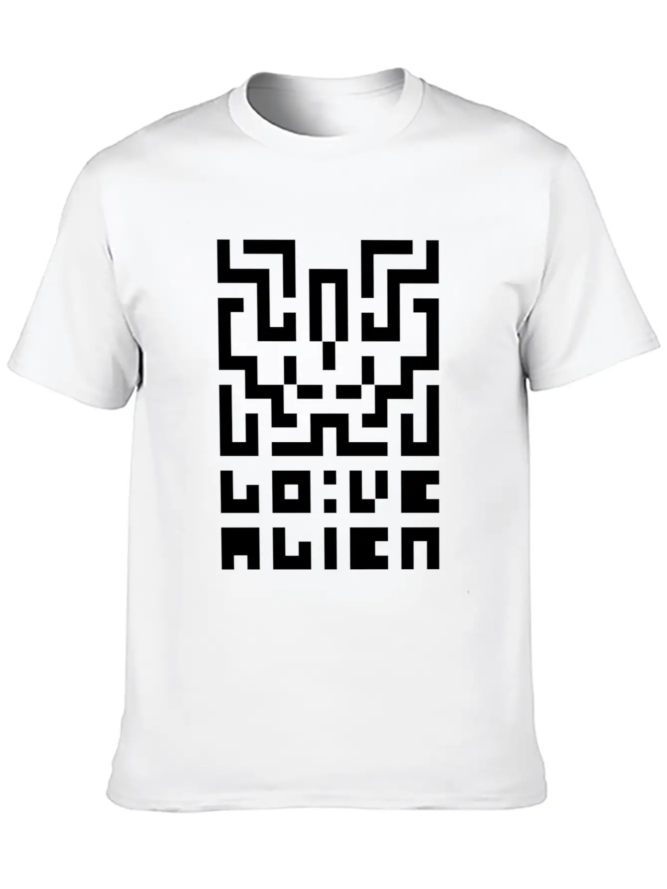 Love Alien / T01 / Magenta / B&W Pixel Art Timeless Short Sleeve Tee – Comfy And Minimalist Design