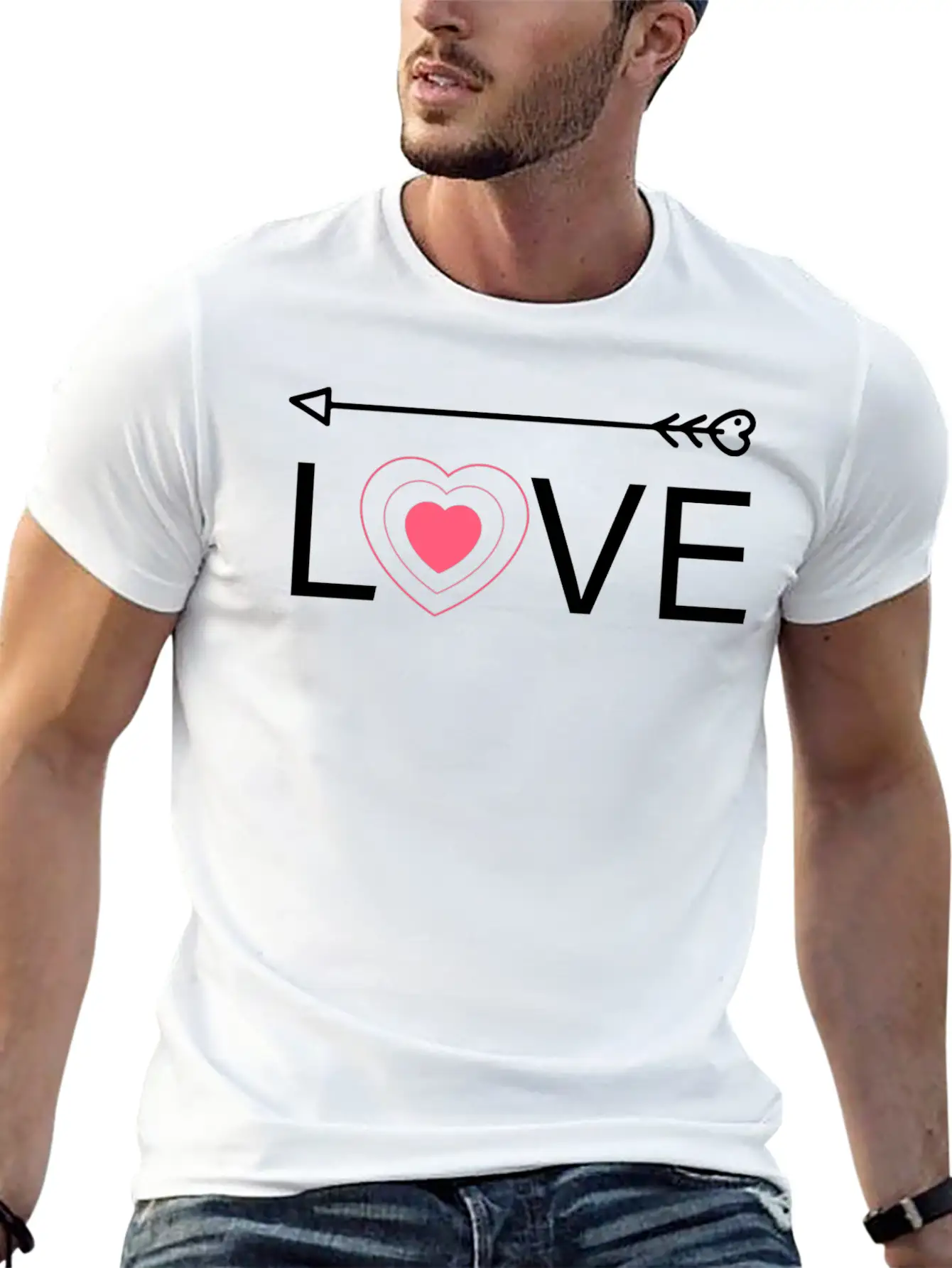 Love - Arrow Pointing Right Unisex Casual T-Shirt – Clean Design For Daily Comfort